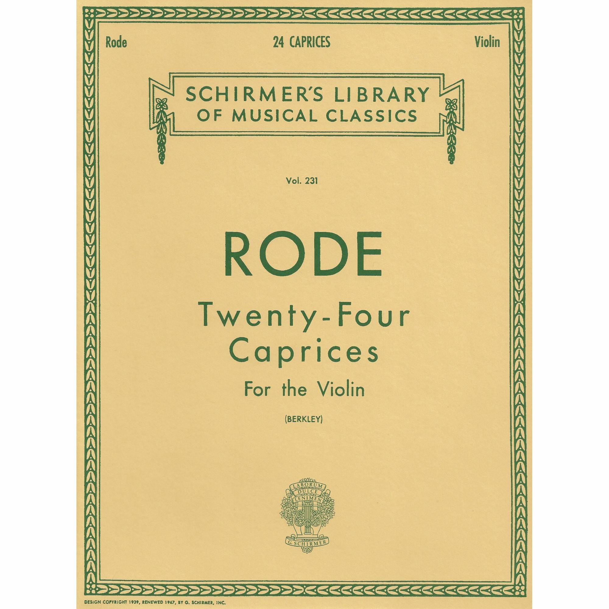 Rode -- 24 Caprices for Solo Violin