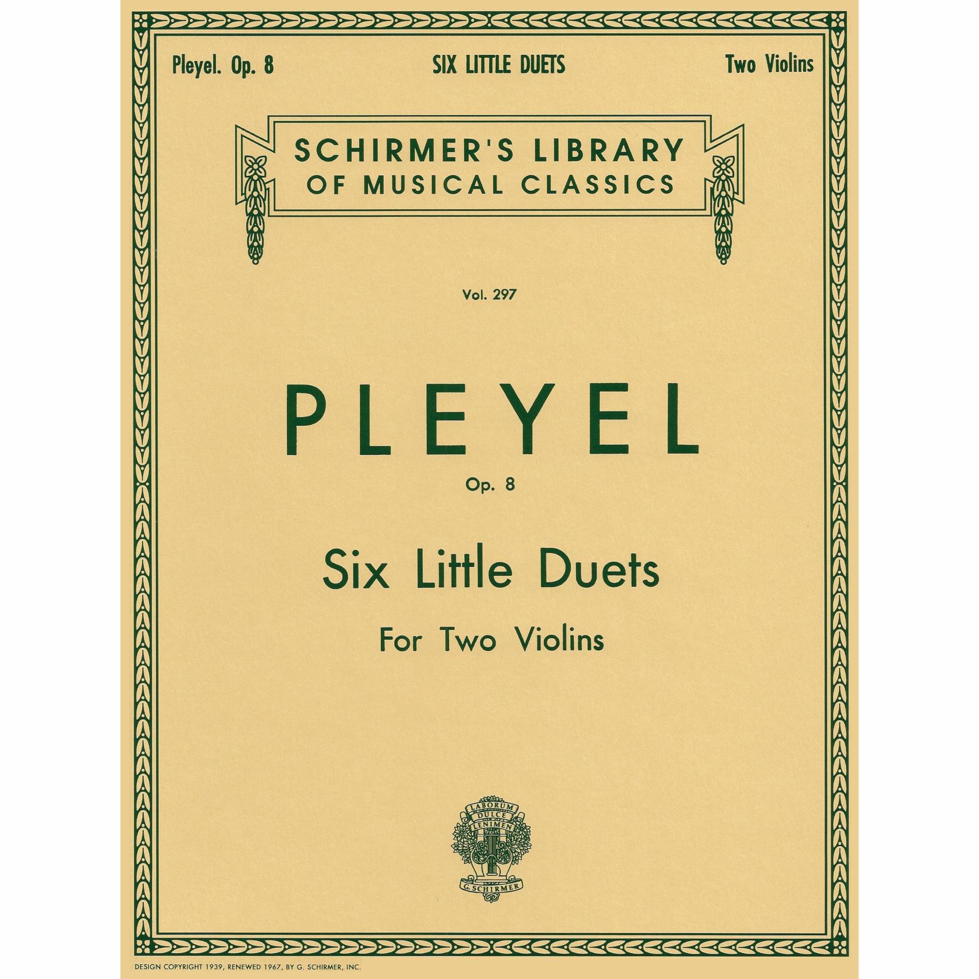 Pleyel -- Six Little Duets, Op. 8 for Two Violins