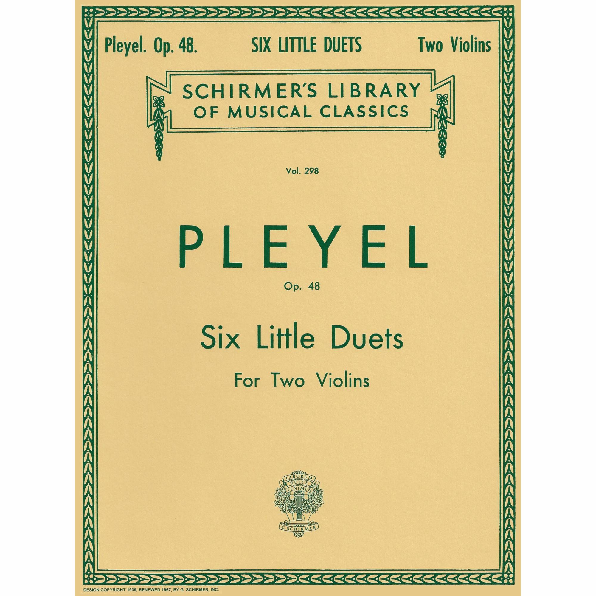 Pleyel -- Six Little Duets, Op. 48 for Two Violins