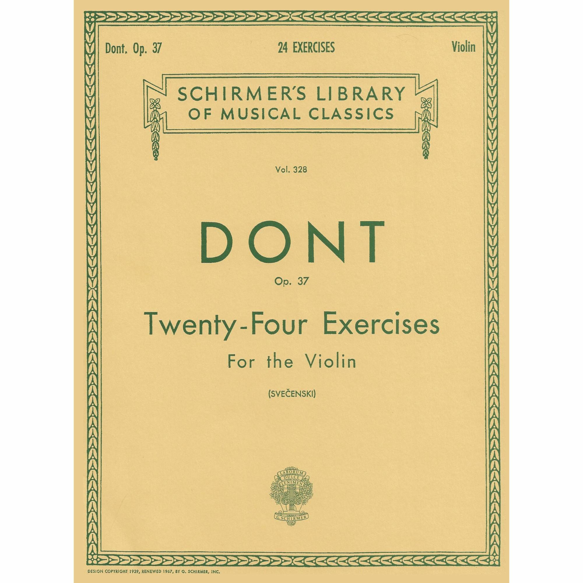 Dont -- Twenty-Four Exercises, Op. 37 for Violin