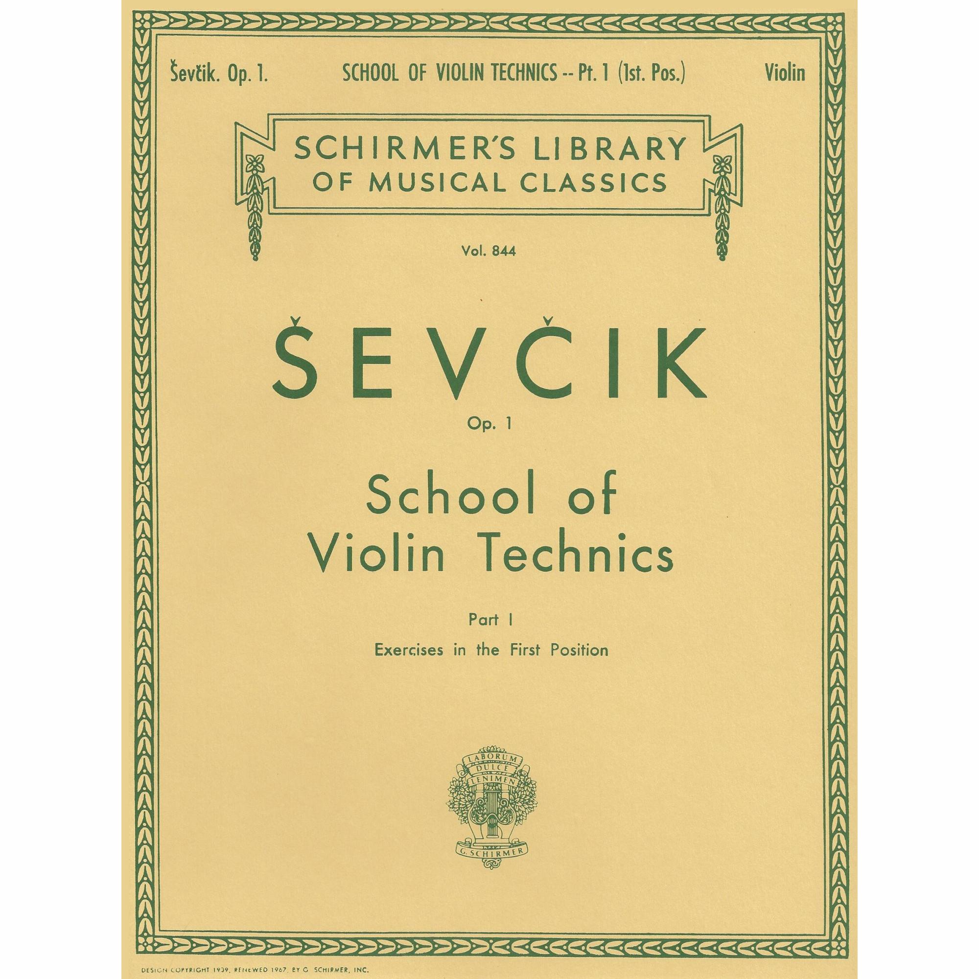 Sevcik -- School of Violin Technique, Op. 1, Parts 1-4