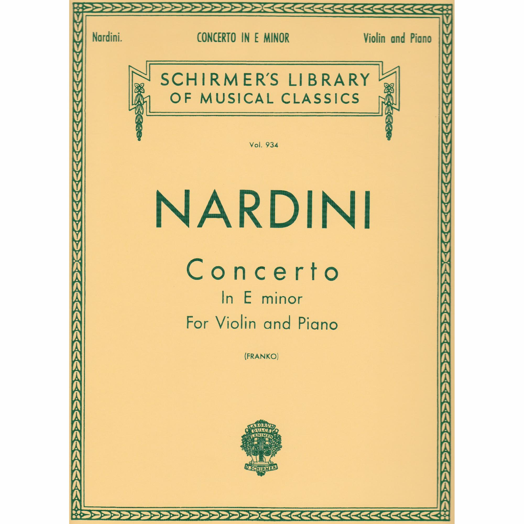 Concerto in E Minor for Violin and Piano