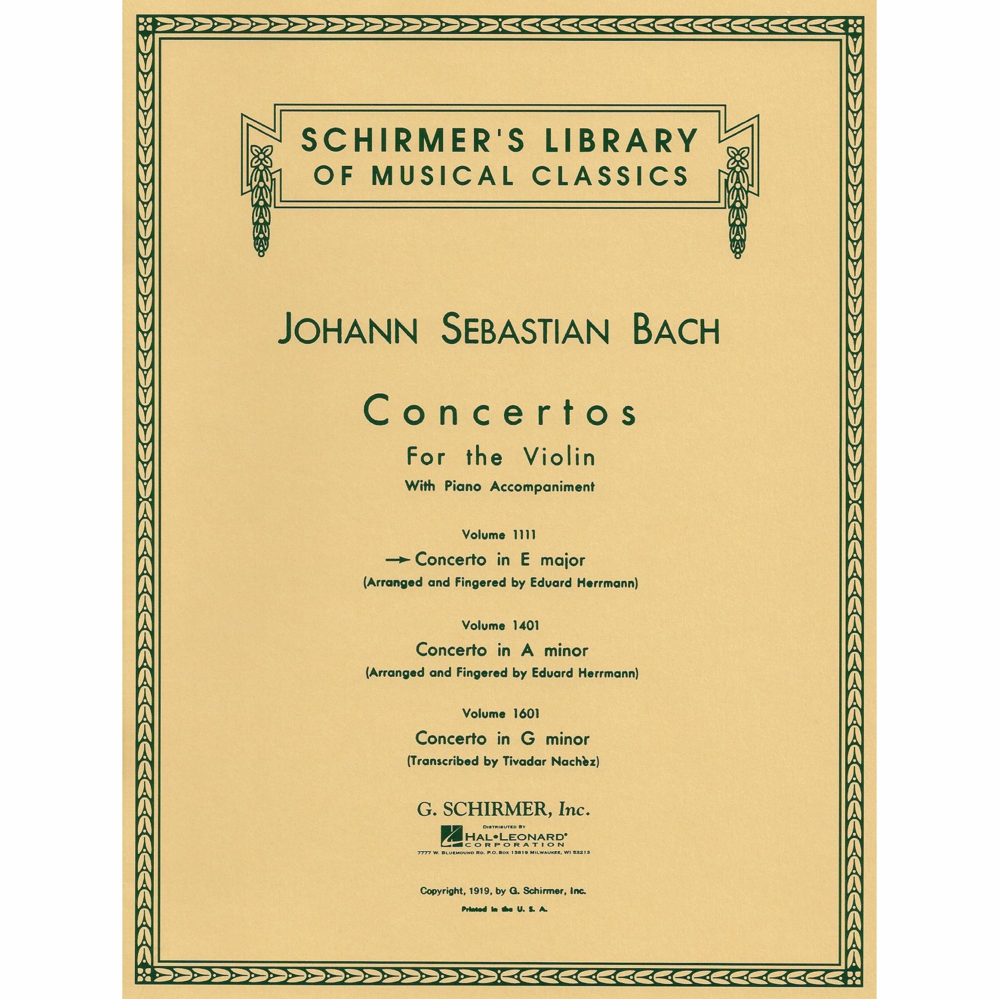 Bach -- Concerto in E Major for Violin and Piano