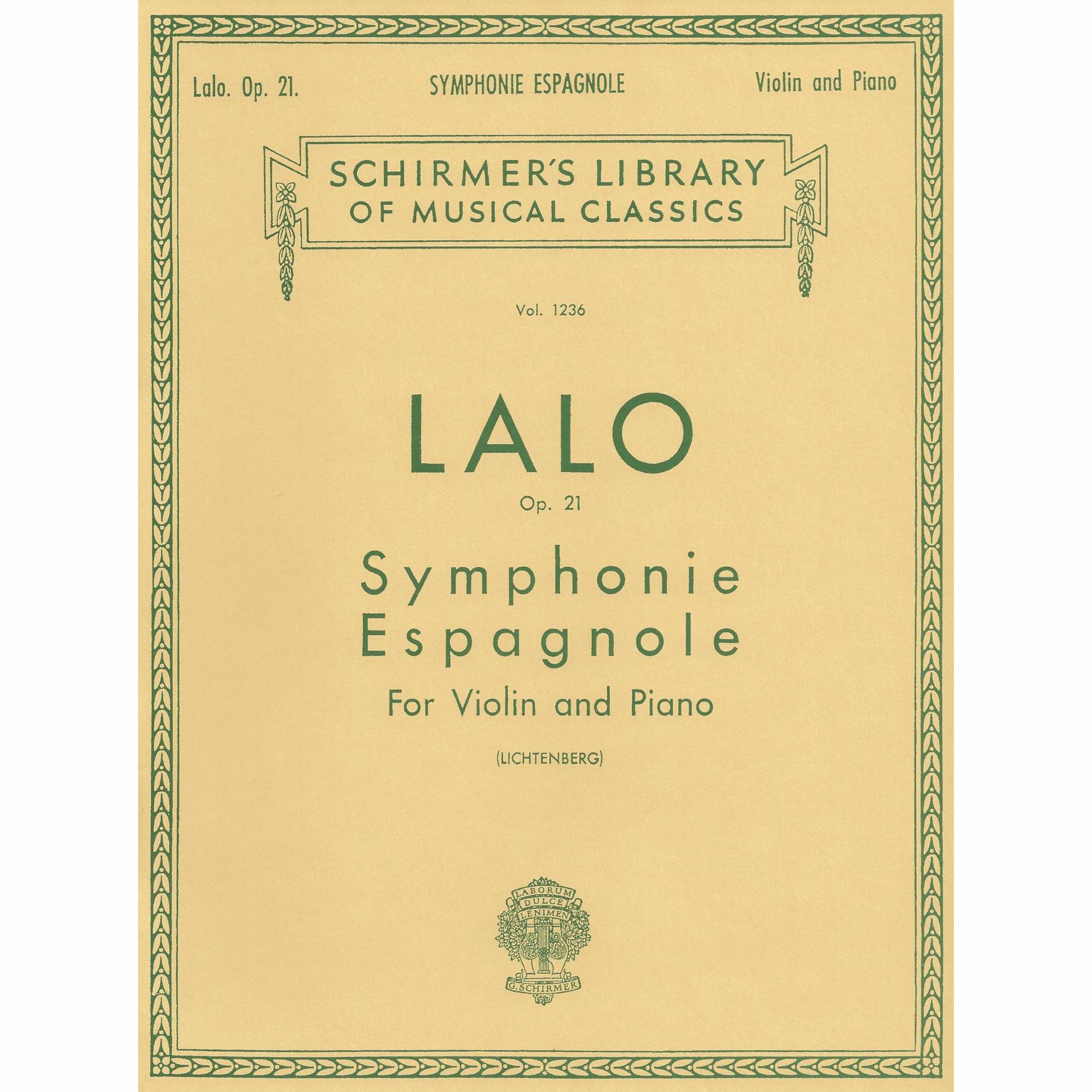 Lalo -- Symphonie Espagnole, Op. 21 for Violin and Piano