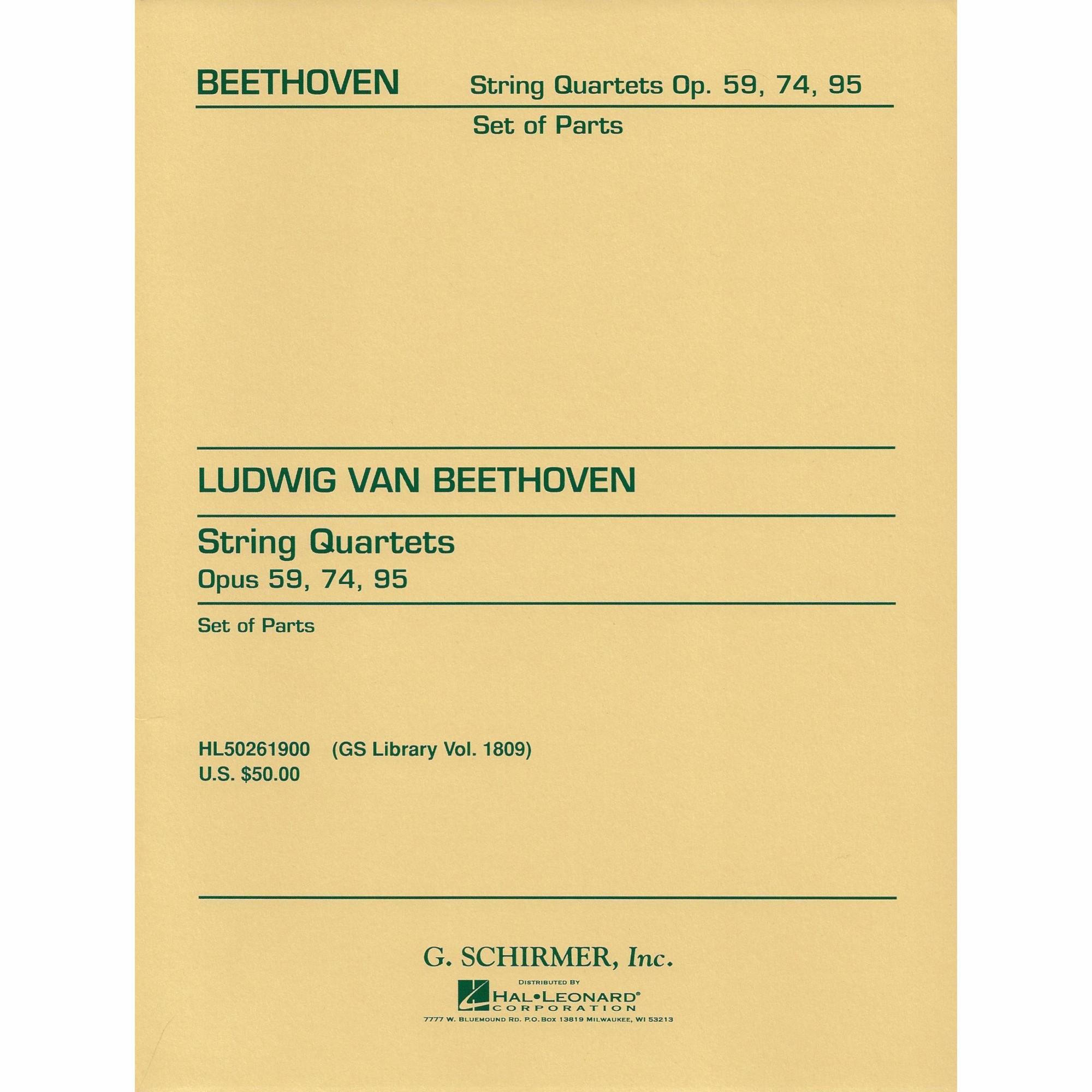 Beethoven -- String Quartets, Opp. 59, 74 & 95