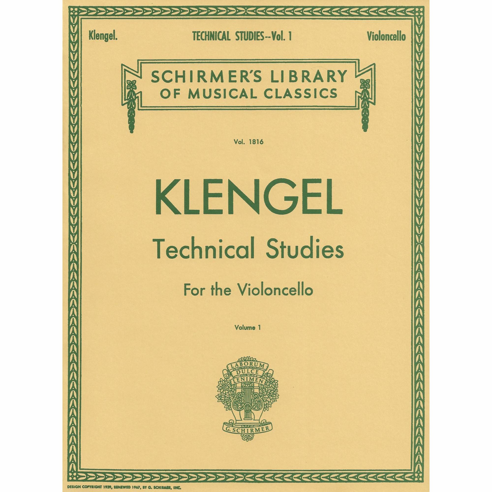Klengel -- Technical Studies, Vol. 1 for Cello