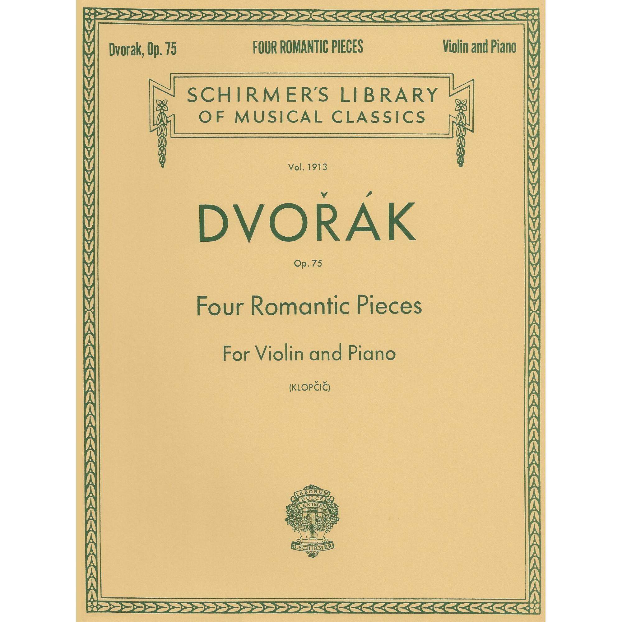 Dvorak -- Four Romantic Pieces, Op. 75 for Violin and Piano