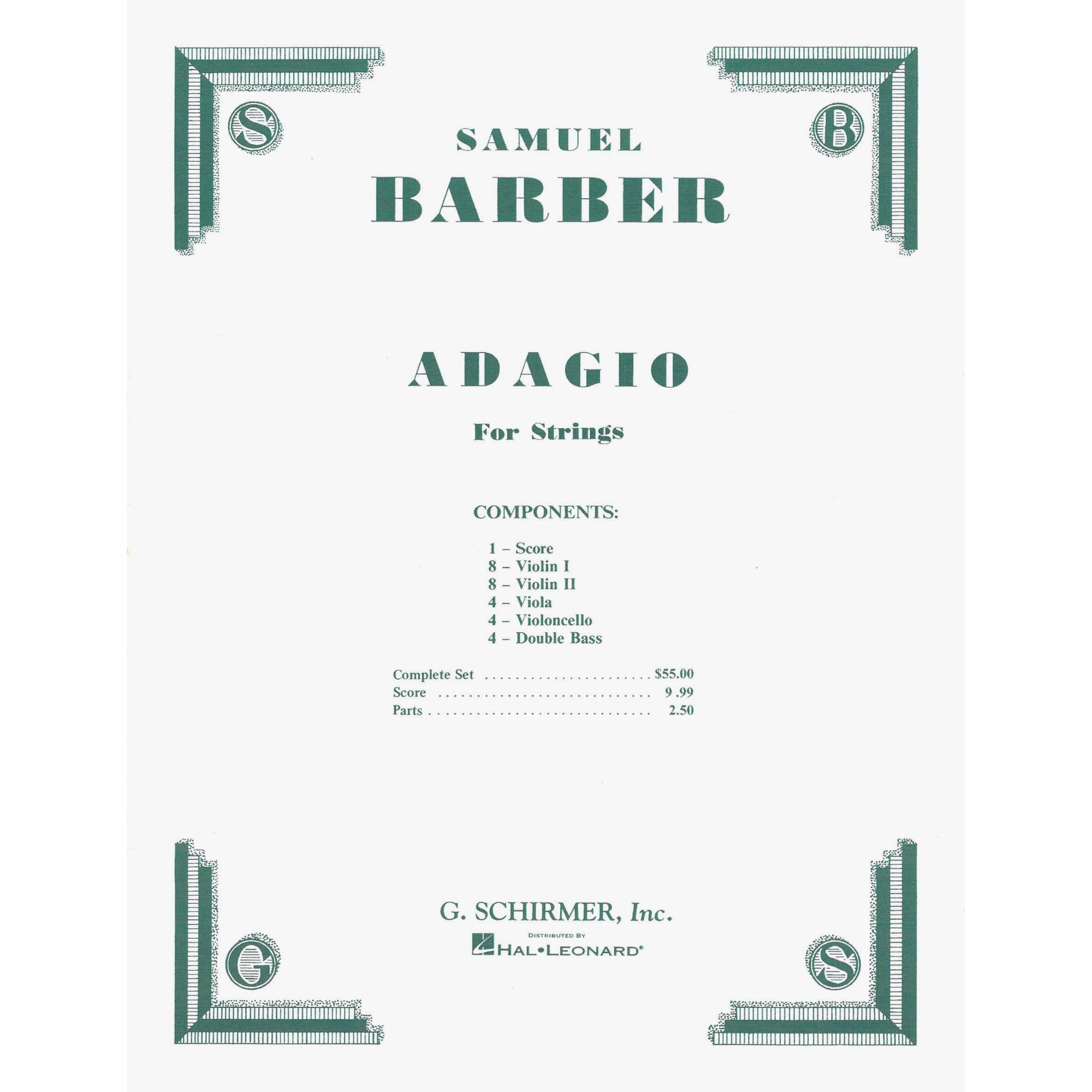 Barber -- Adagio for Strings for String Orchestra