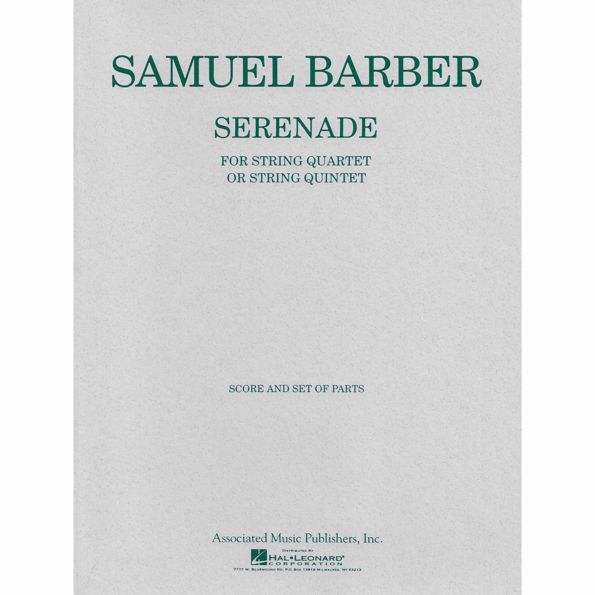 Barber -- Serenade, Op. 1 for String Quartet