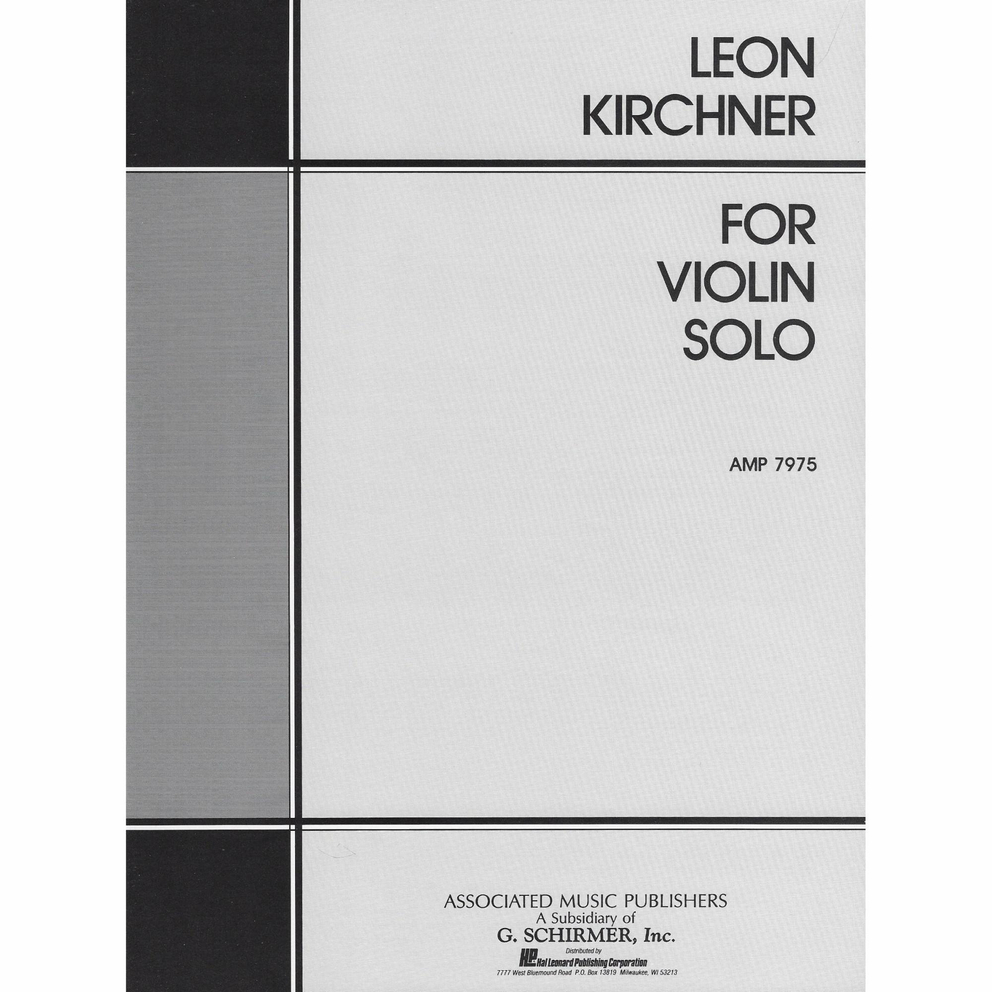 Kirchner -- For Violin Solo