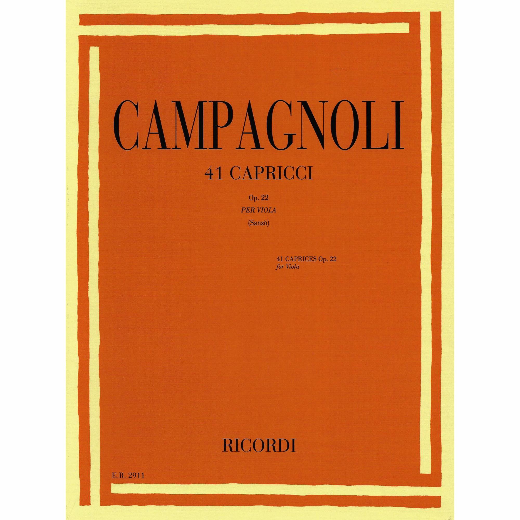 Campagnoli -- 41 Caprices, Op. 22 for Viola