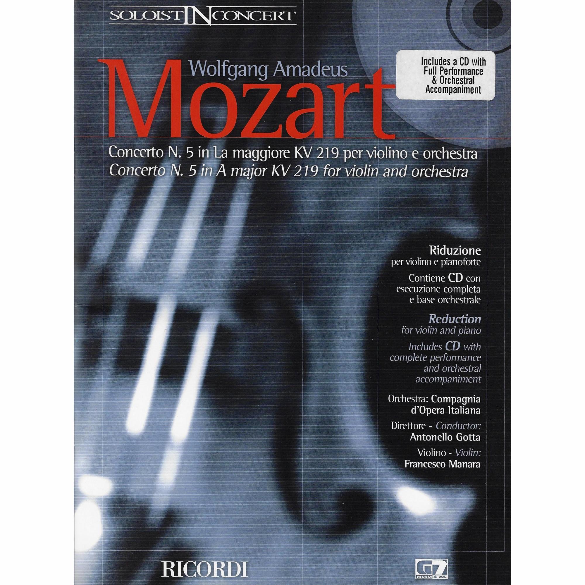 Violin Concerto No. 5 in A Major, K. 219 (w/ orchestral acc. on CD)