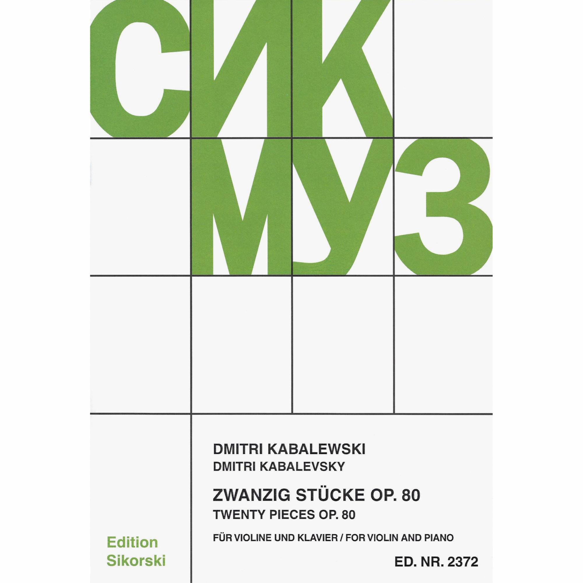 Kabalevsky -- Twenty Pieces, Op. 80 for Violin and Piano