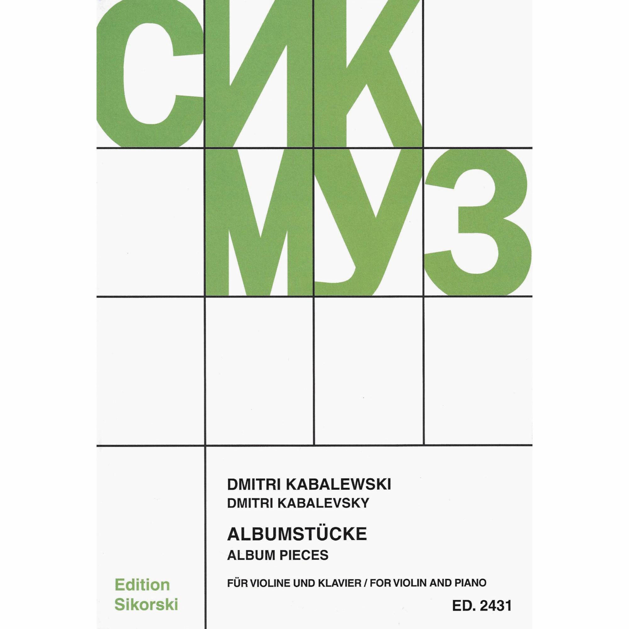 Kabalevsky -- Album Pieces for Violin and Piano