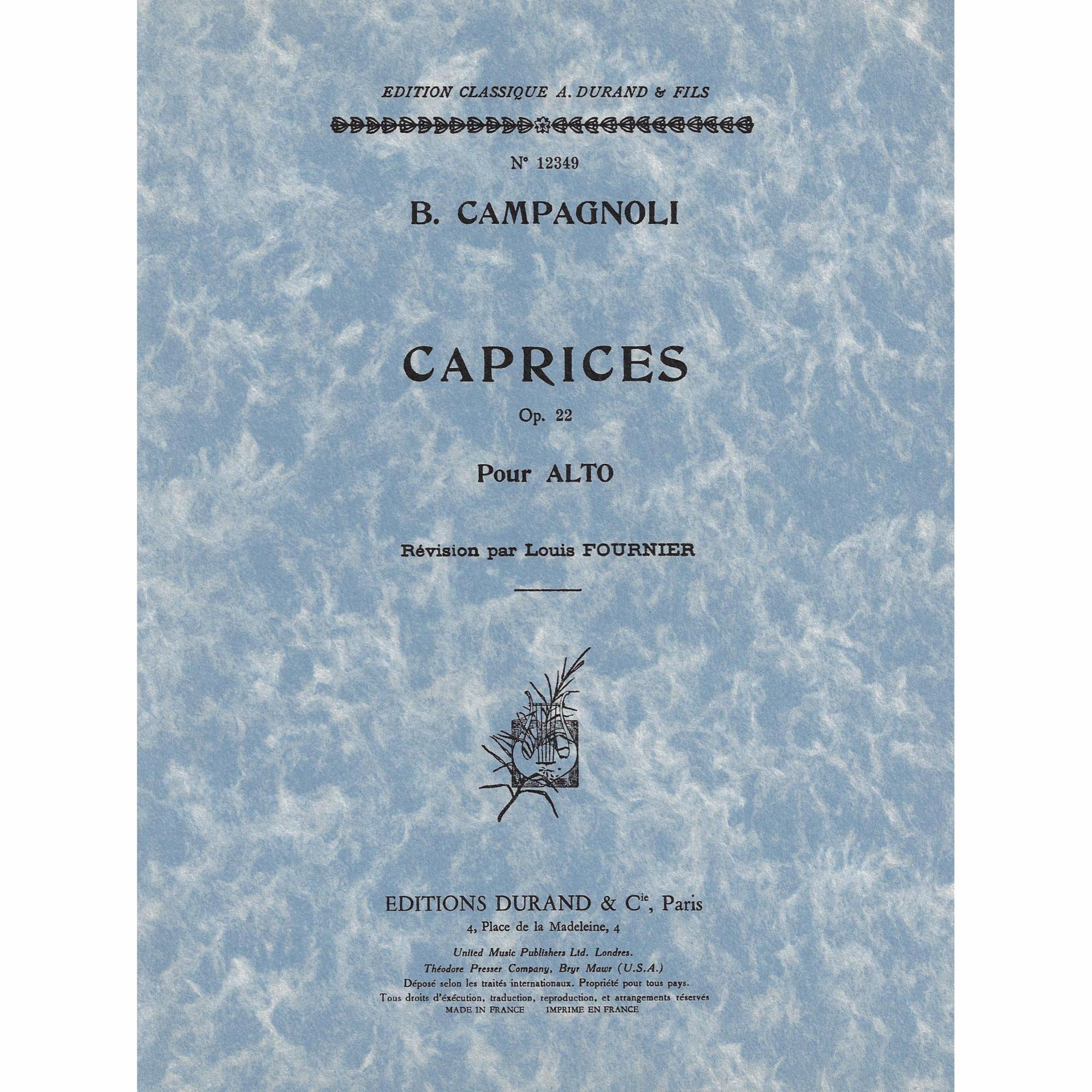 Campagnoli -- Caprices, Op. 22 for Viola