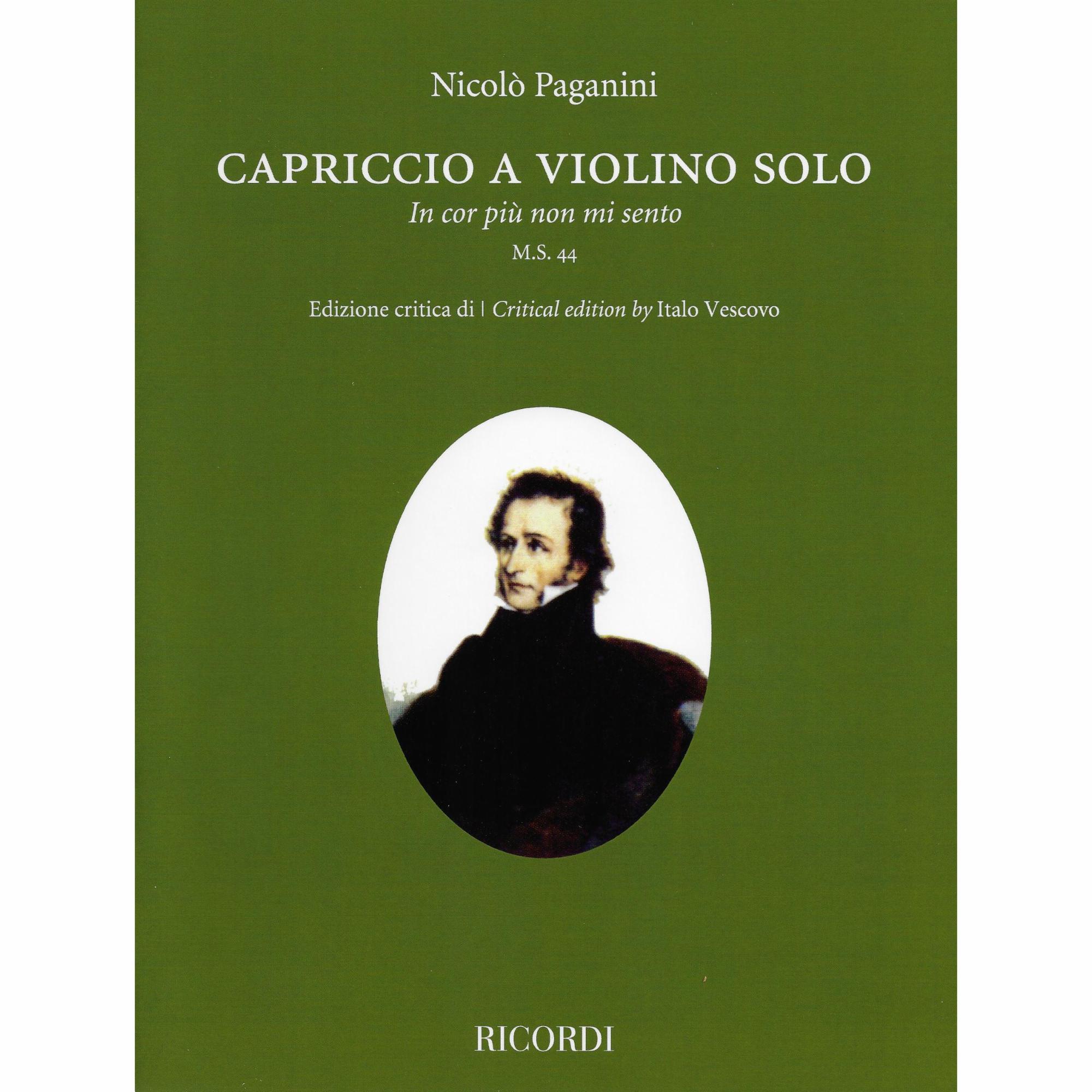 Paganini -- Capriccio (In cor piu non mi sento) M.S. 44 for Solo Violin