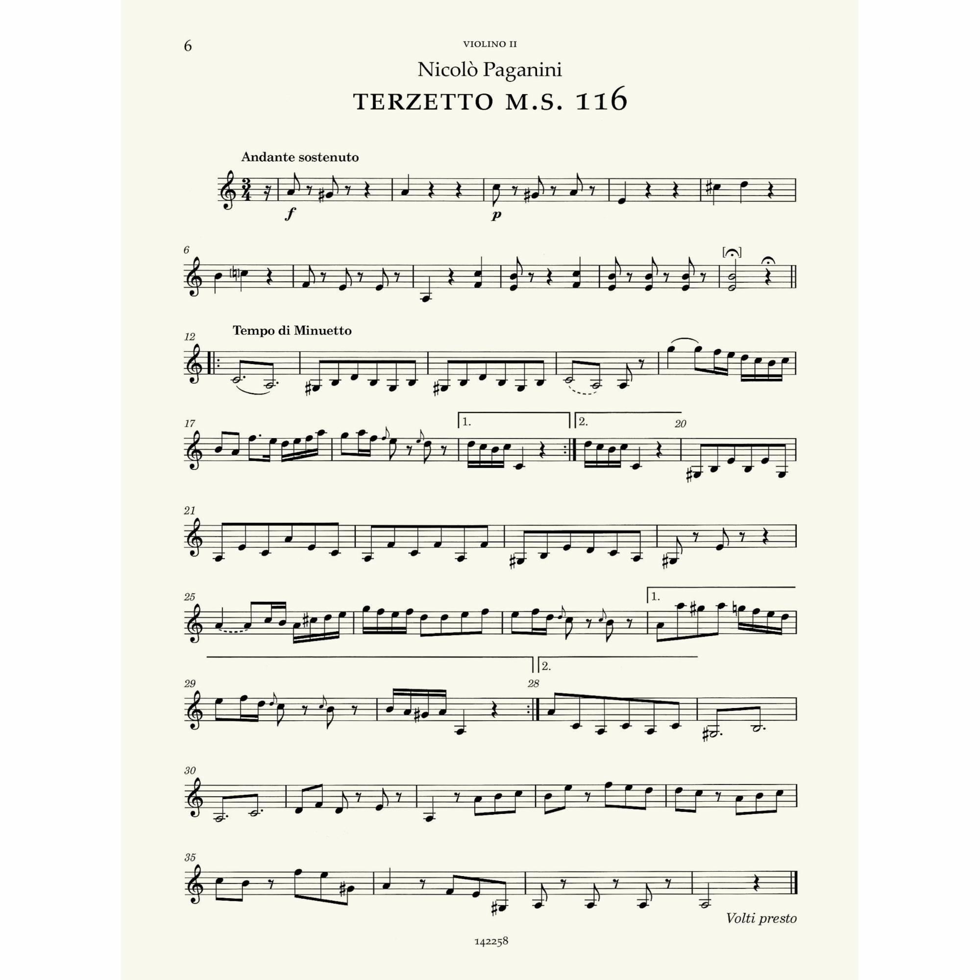 Sample: Violin II (Pg. 6)