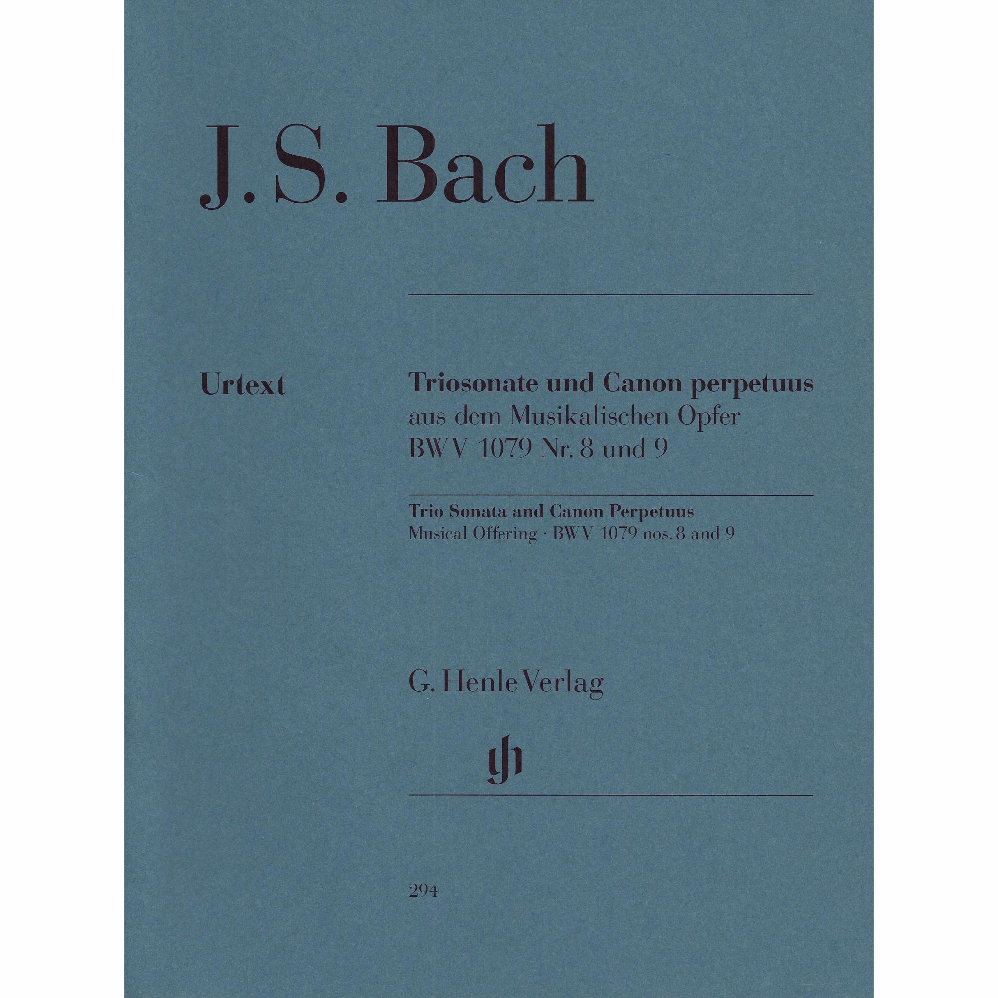Bach -- Trio Sonata and Canon Perpetuus, from Musical Offering, BWV 1079 for Two Violins and Piano