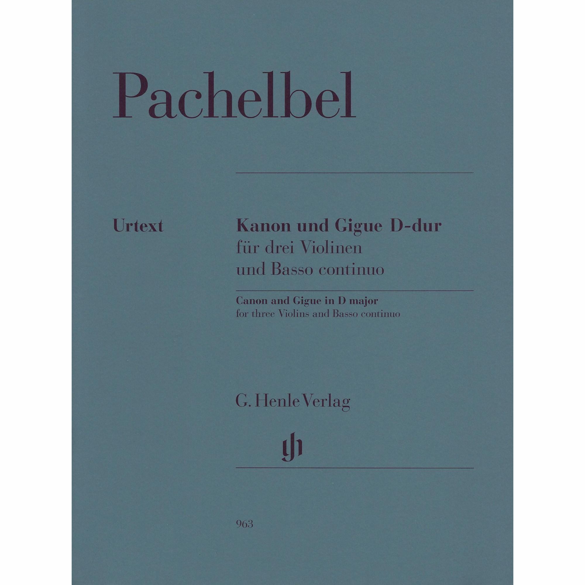 Pachelbel -- Canon and Gigue in D Major for Three Violins and Basso Continuo