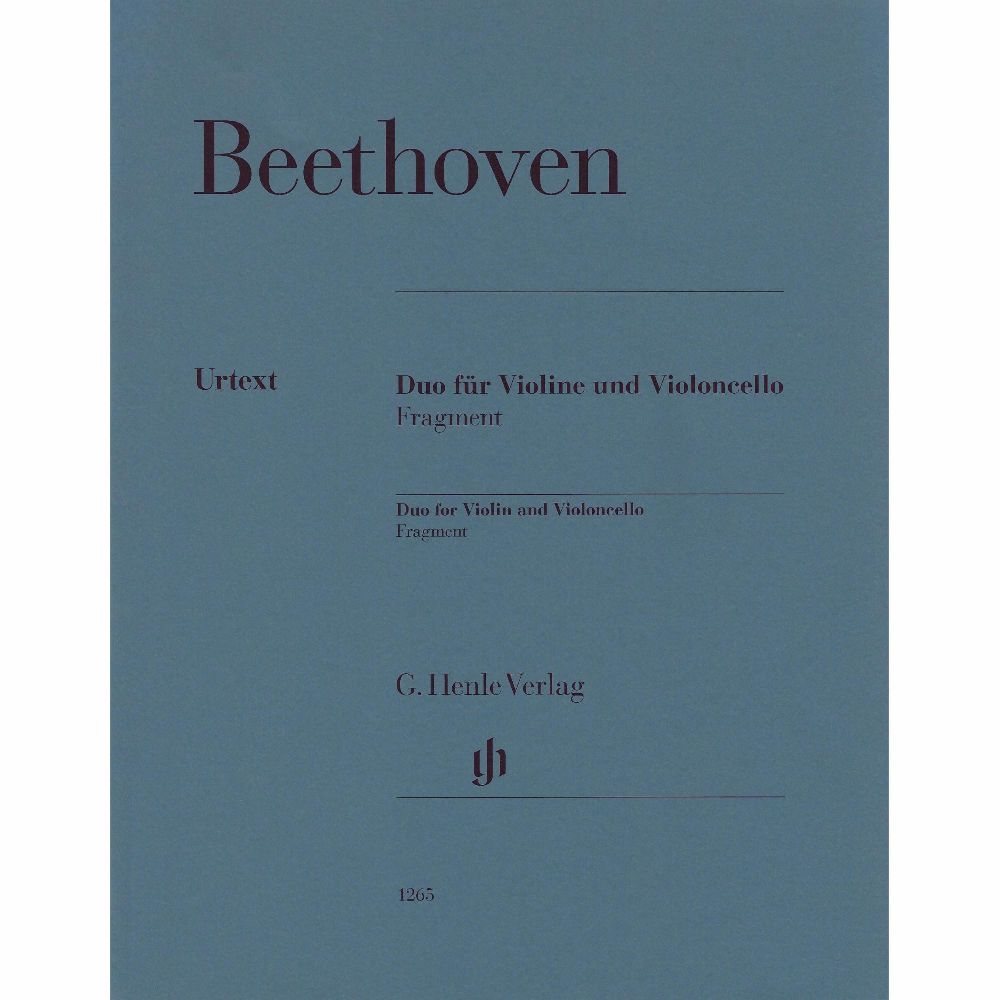 Beethoven -- Duet (Fragment) for Violin and Cello
