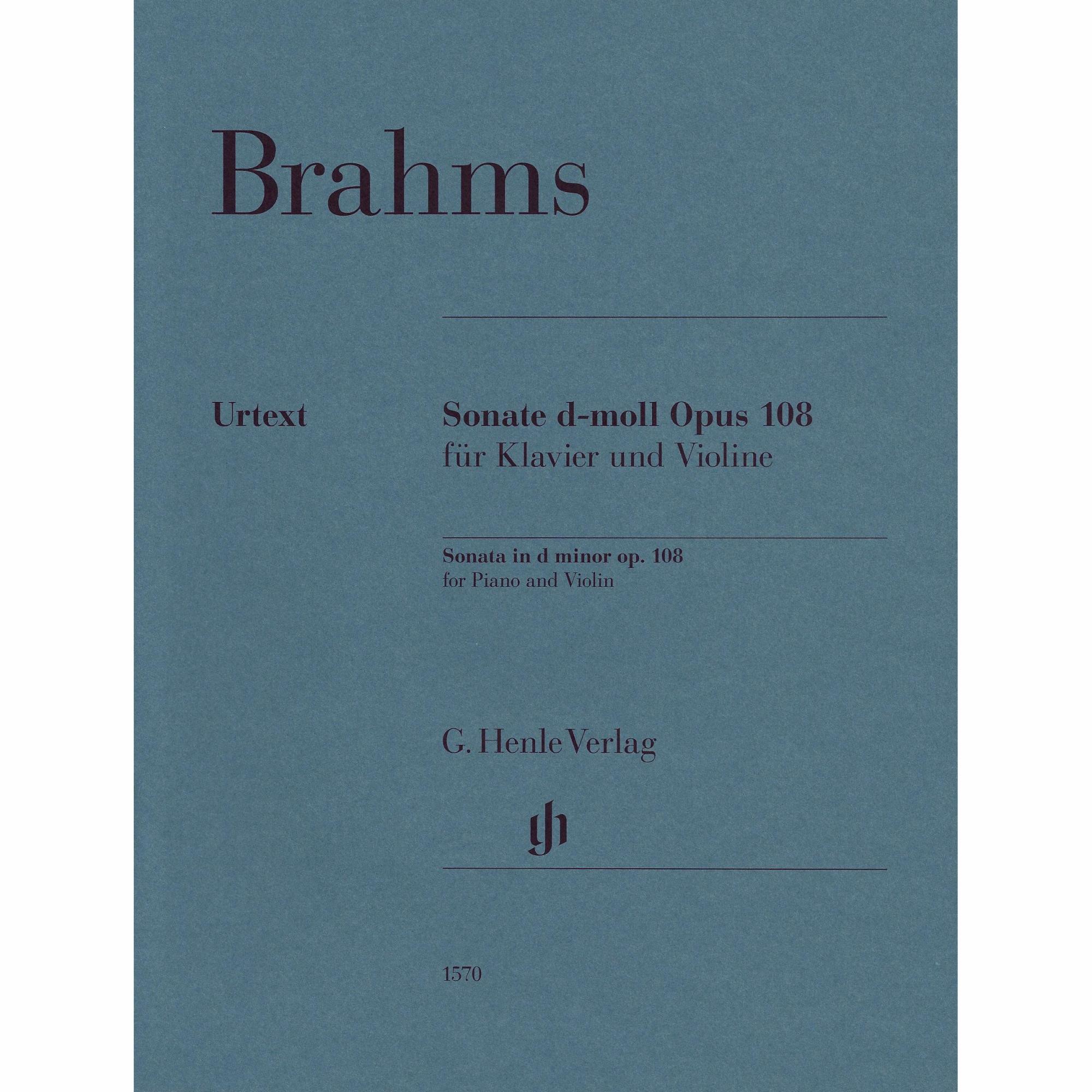 Brahms -- Sonata in D Minor, Op. 108 for Violin and Piano