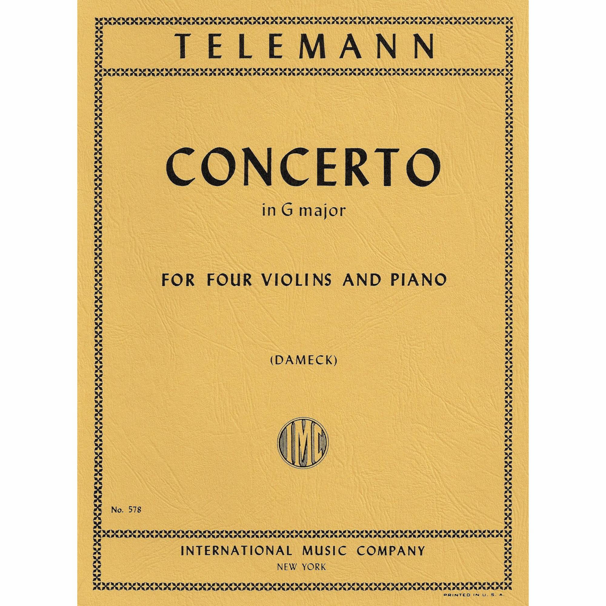 Telemann -- Concerto in G Major for Four Violins and Piano