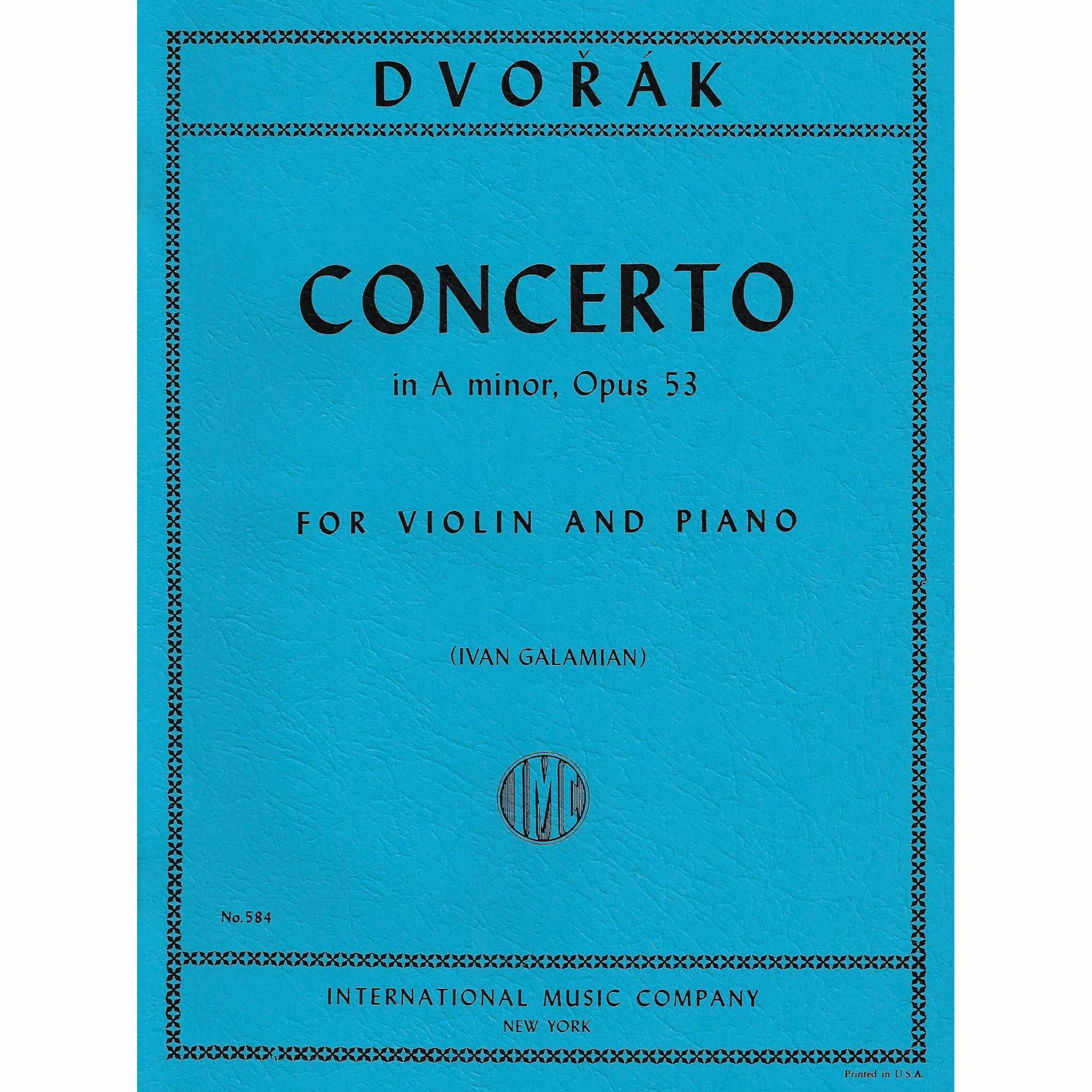 Dvorak -- Concerto in A Minor, Op. 53 for Violin and Piano