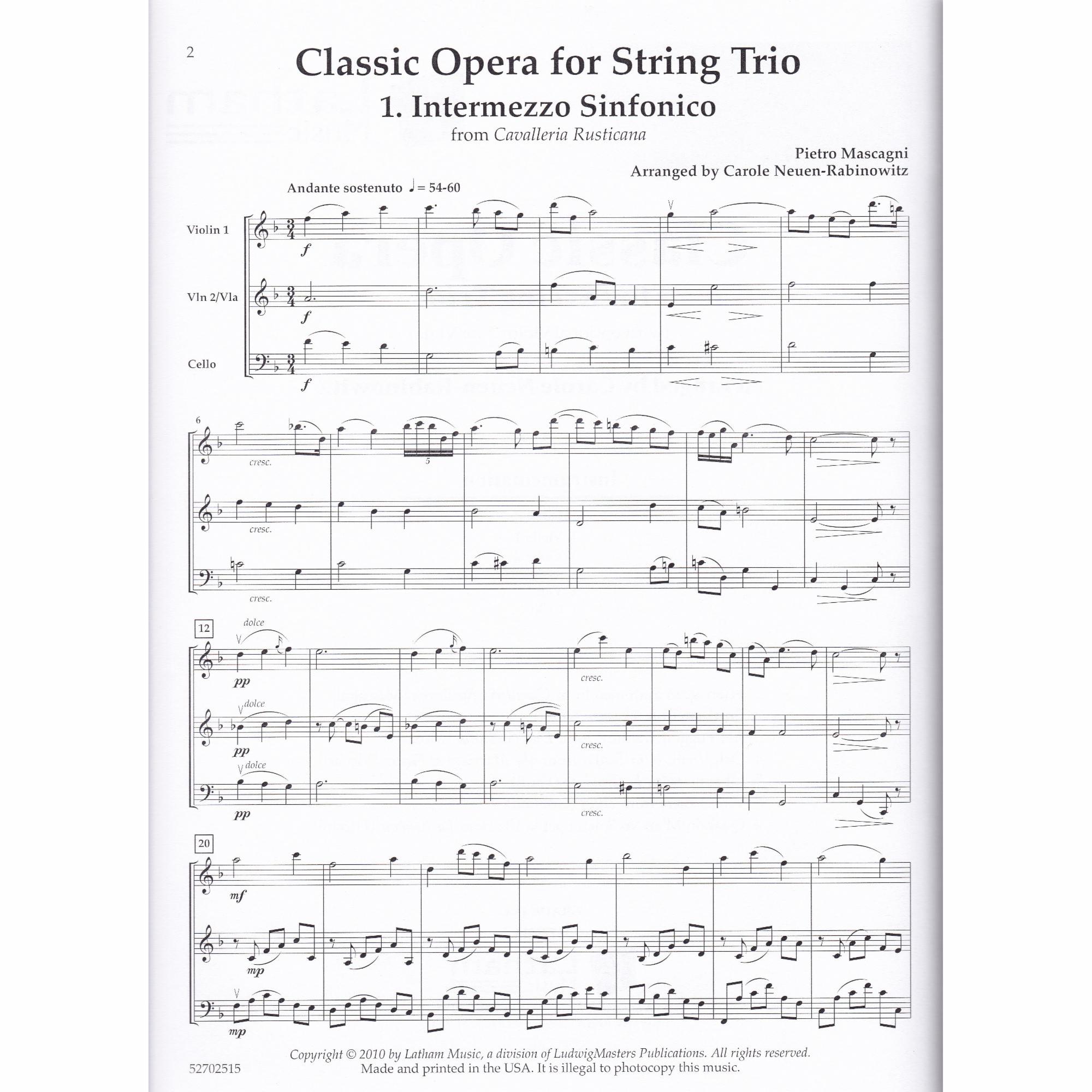 Classic Opera for String Trio
