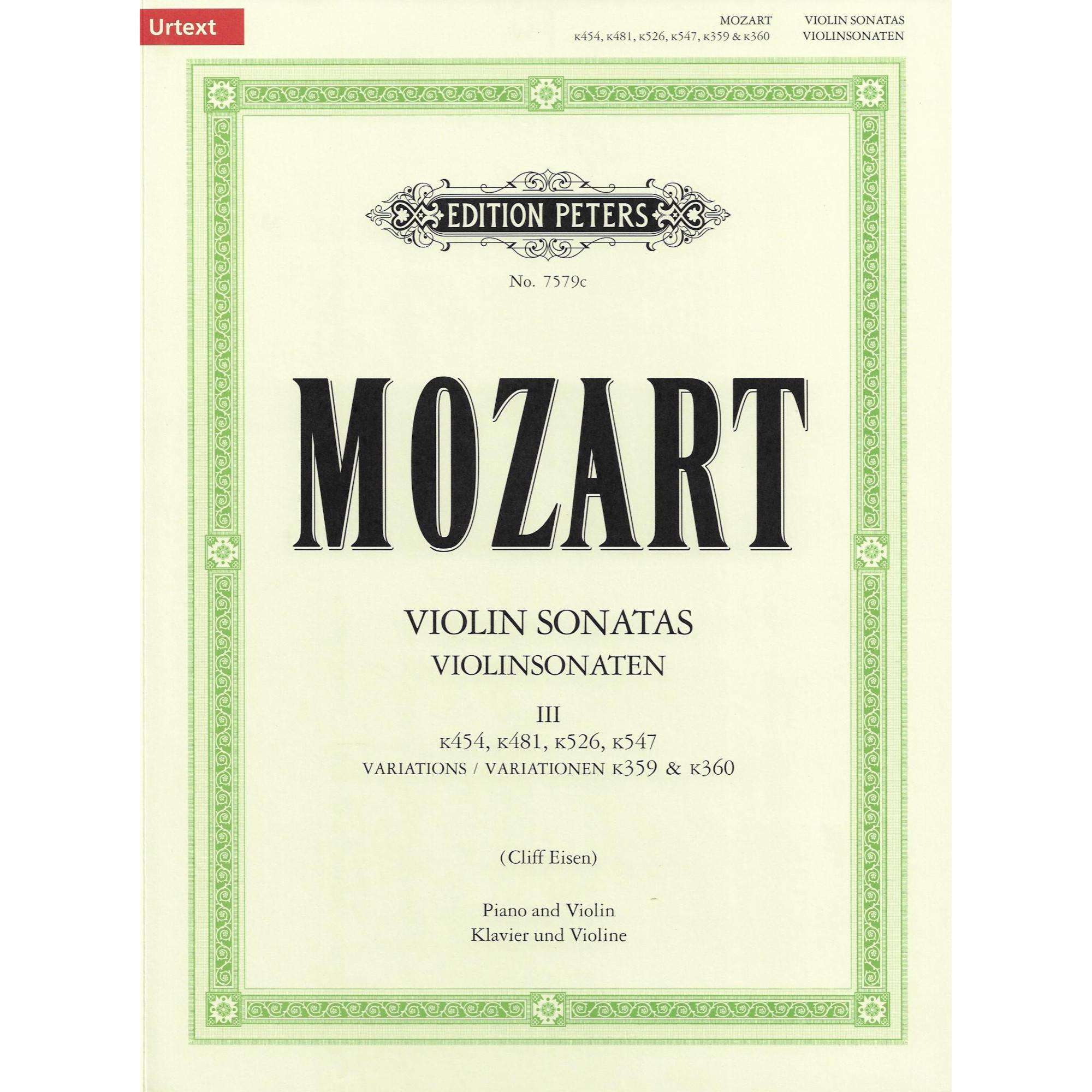 Mozart -- Violin Sonatas, Volume III