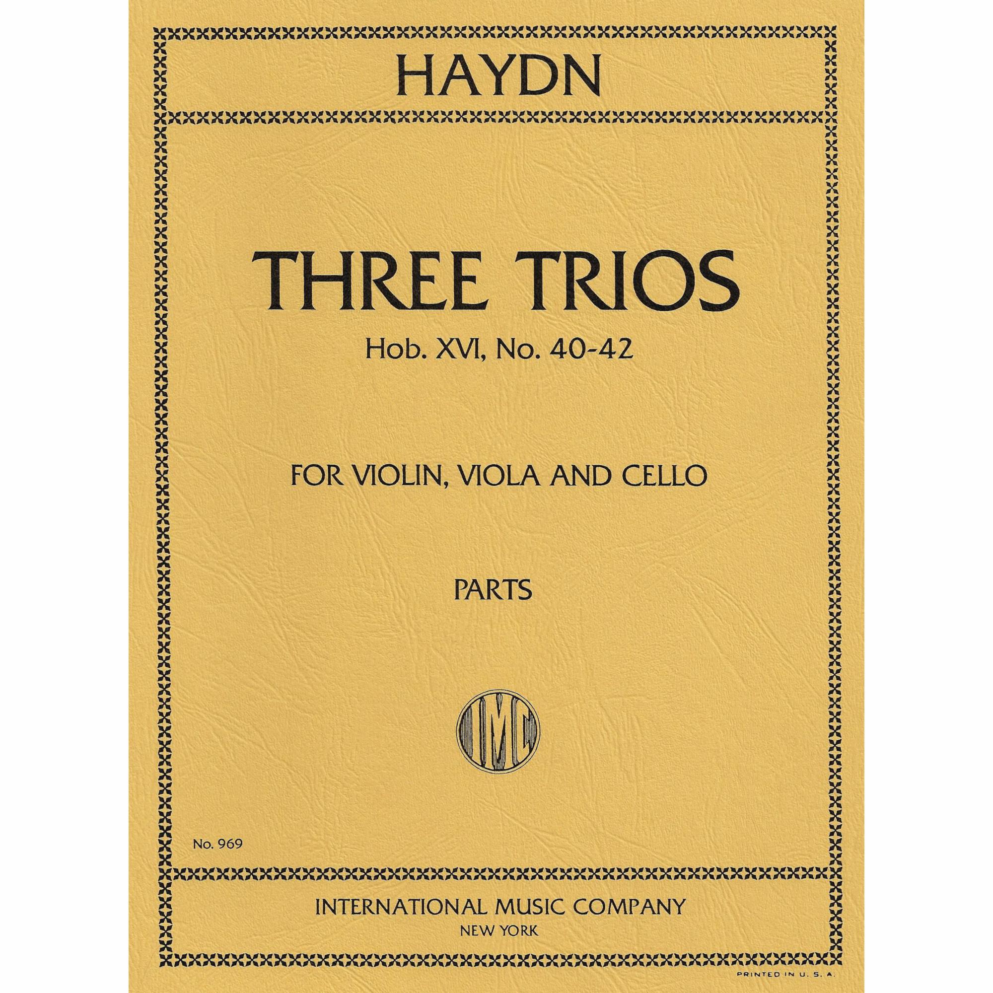 Haydn -- Three Trios, Hob. XVI, No. 40-42 for Violin, Viola, and Cello