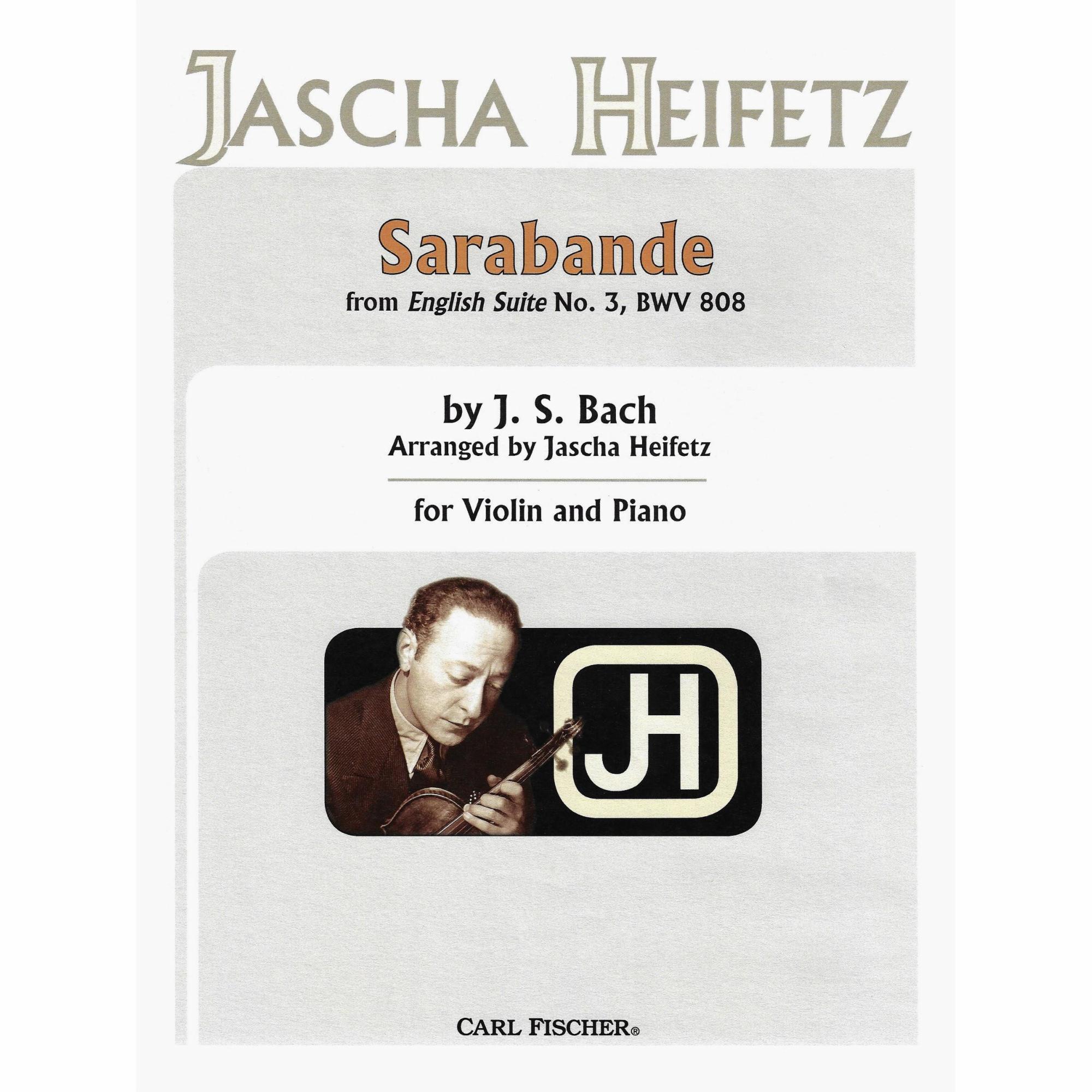 Bach -- Sarabande, from English Suite No. 3, BWV 808 for Violin and Piano