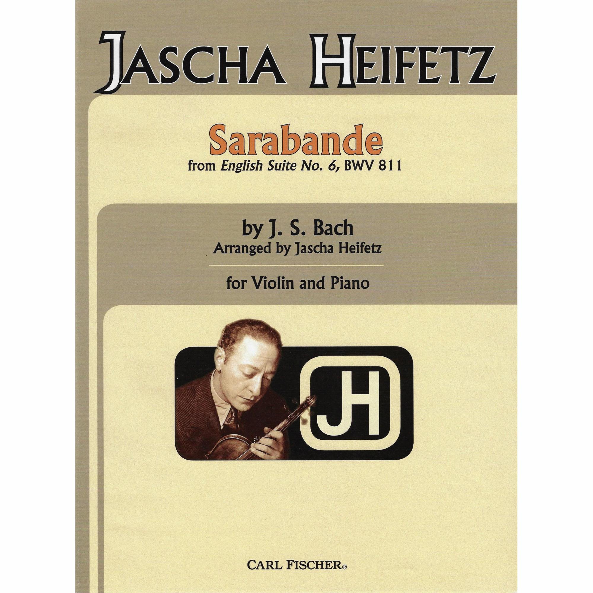 Bach -- Sarabande, from English Suite No. 6, BWV 811 for Violin and Piano