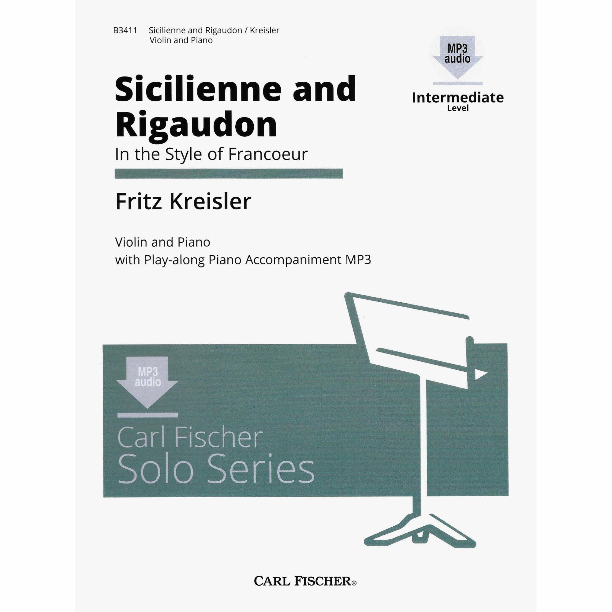 Kreisler -- Sicilienne and Rigaudon for Violin and Piano