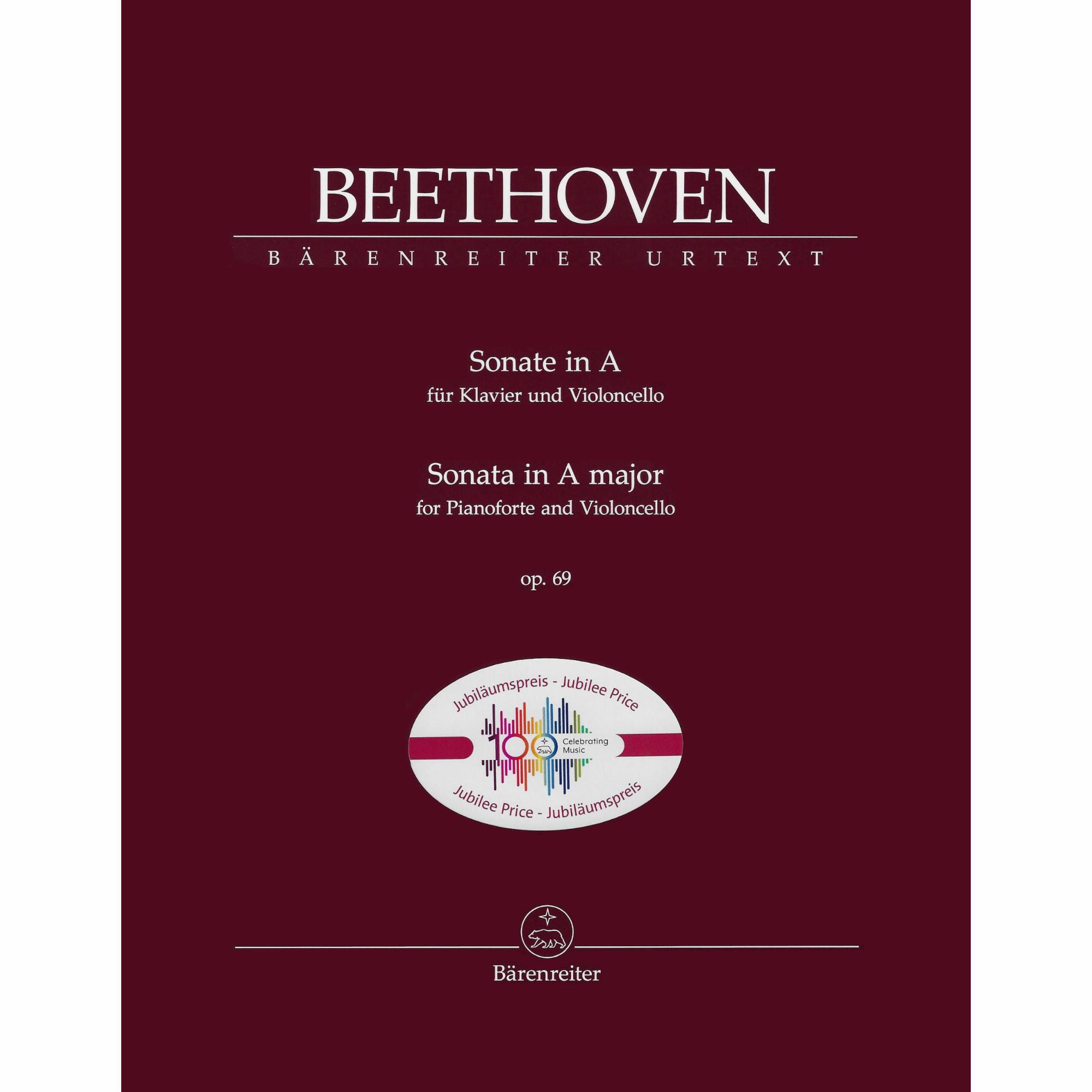 Beethoven -- Sonata in A Major, Op. 69 for Cello and Piano (Jubilee Edition)