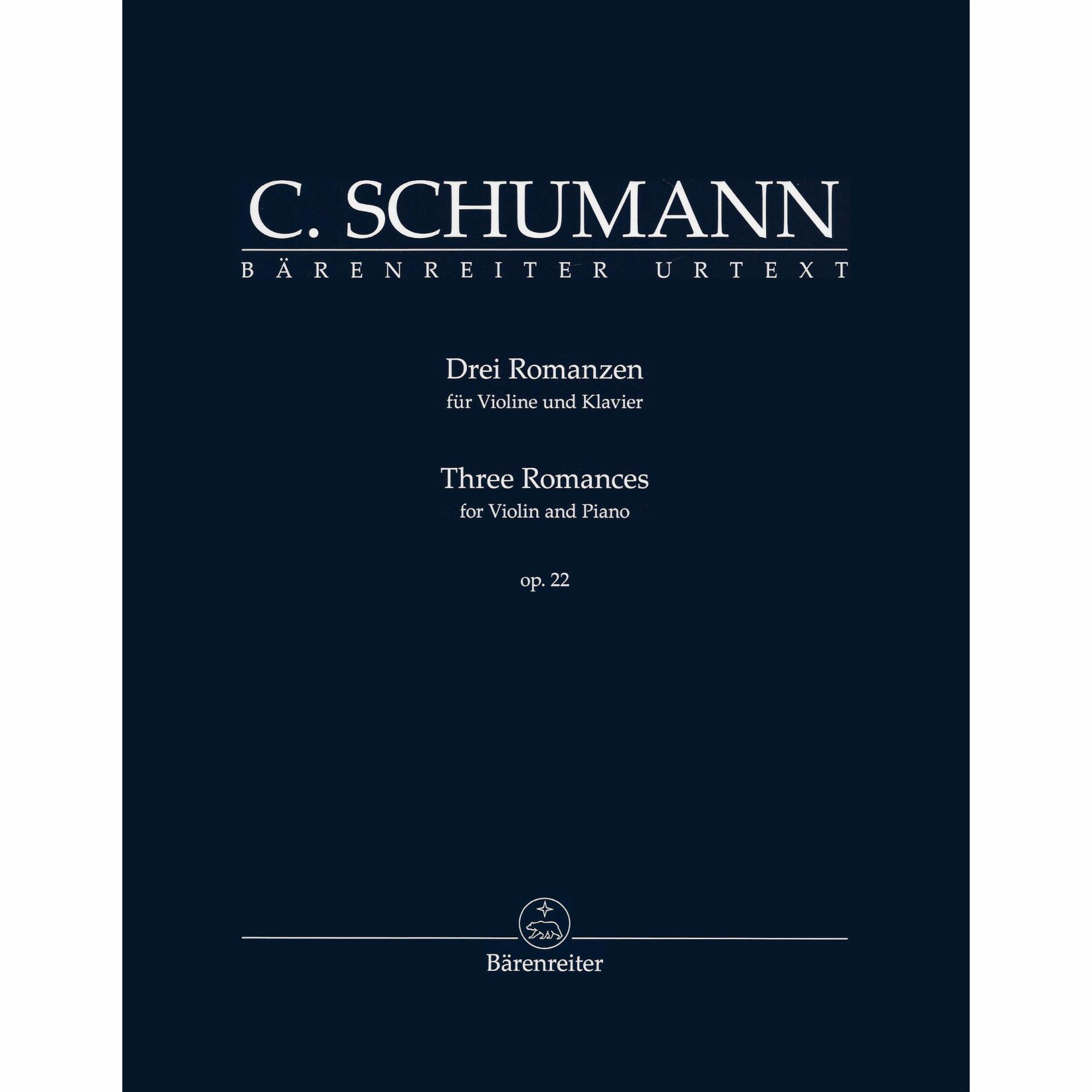 C. Schumann -- Three Romances , Op. 22 for Violin and Piano