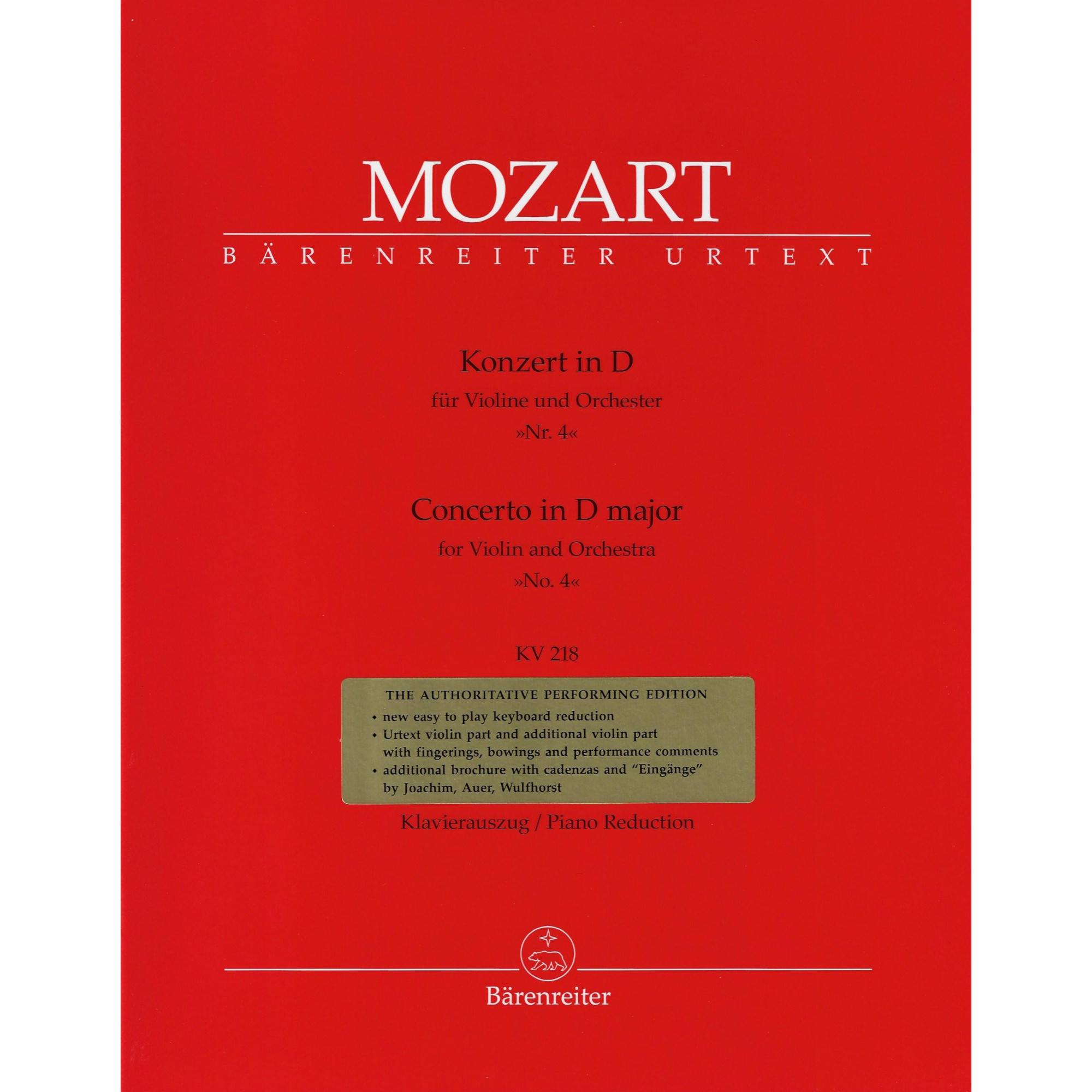 Violin Concerto No. 4 in D Major, K. 218