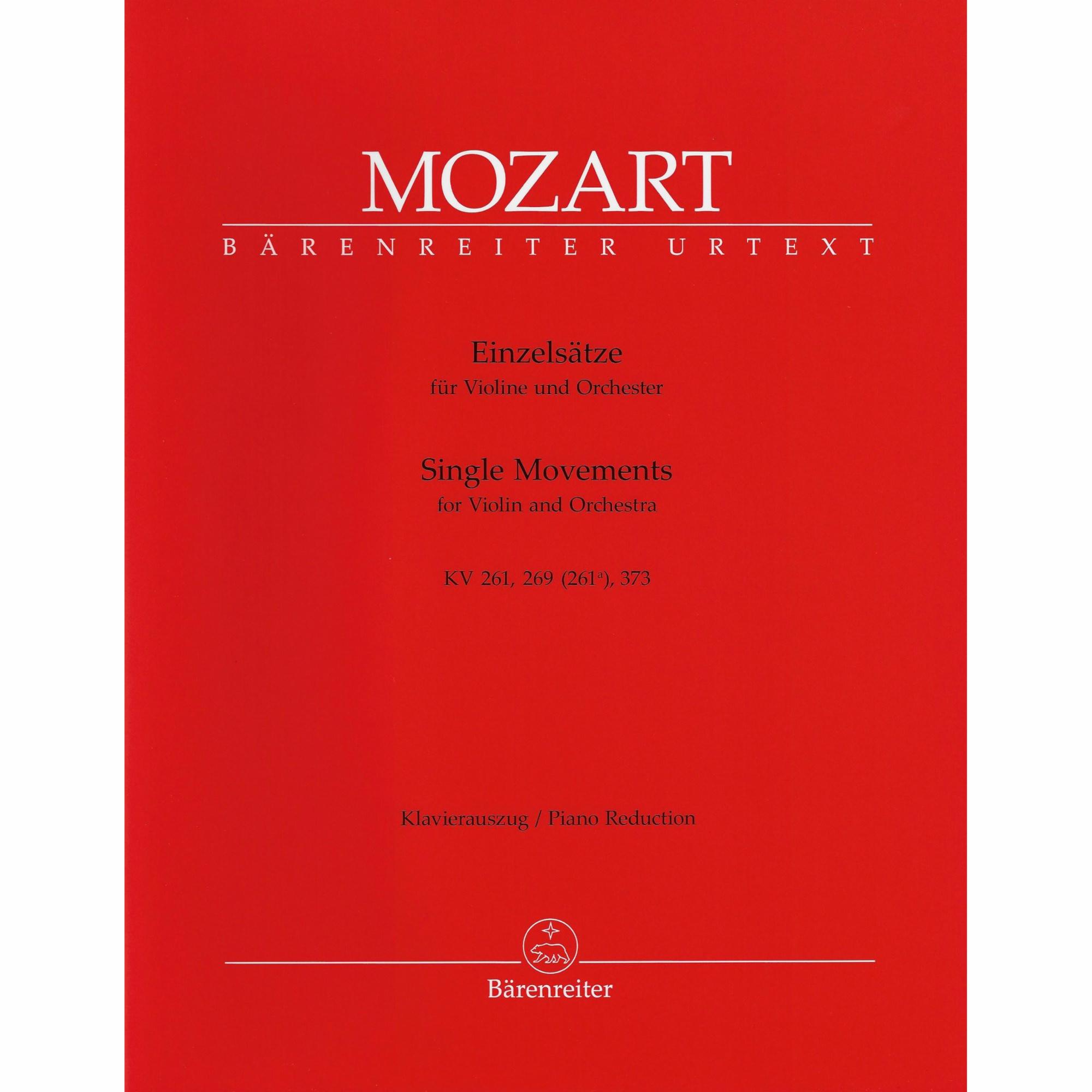 Mozart -- Single Movements for Violin and Piano