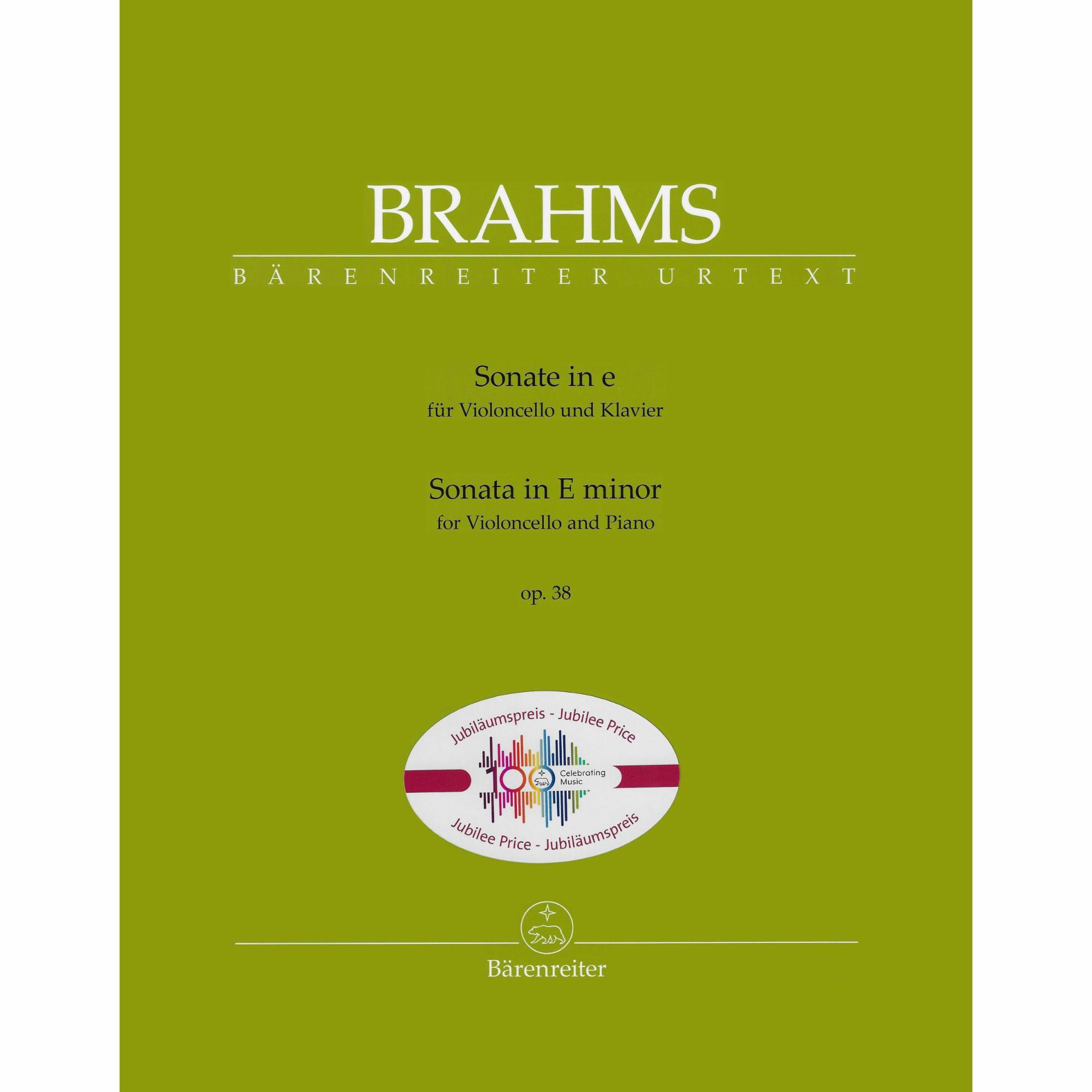 Brahms -- Sonata in E Minor, Op. 38 for Cello and Piano (Jubilee Edition)