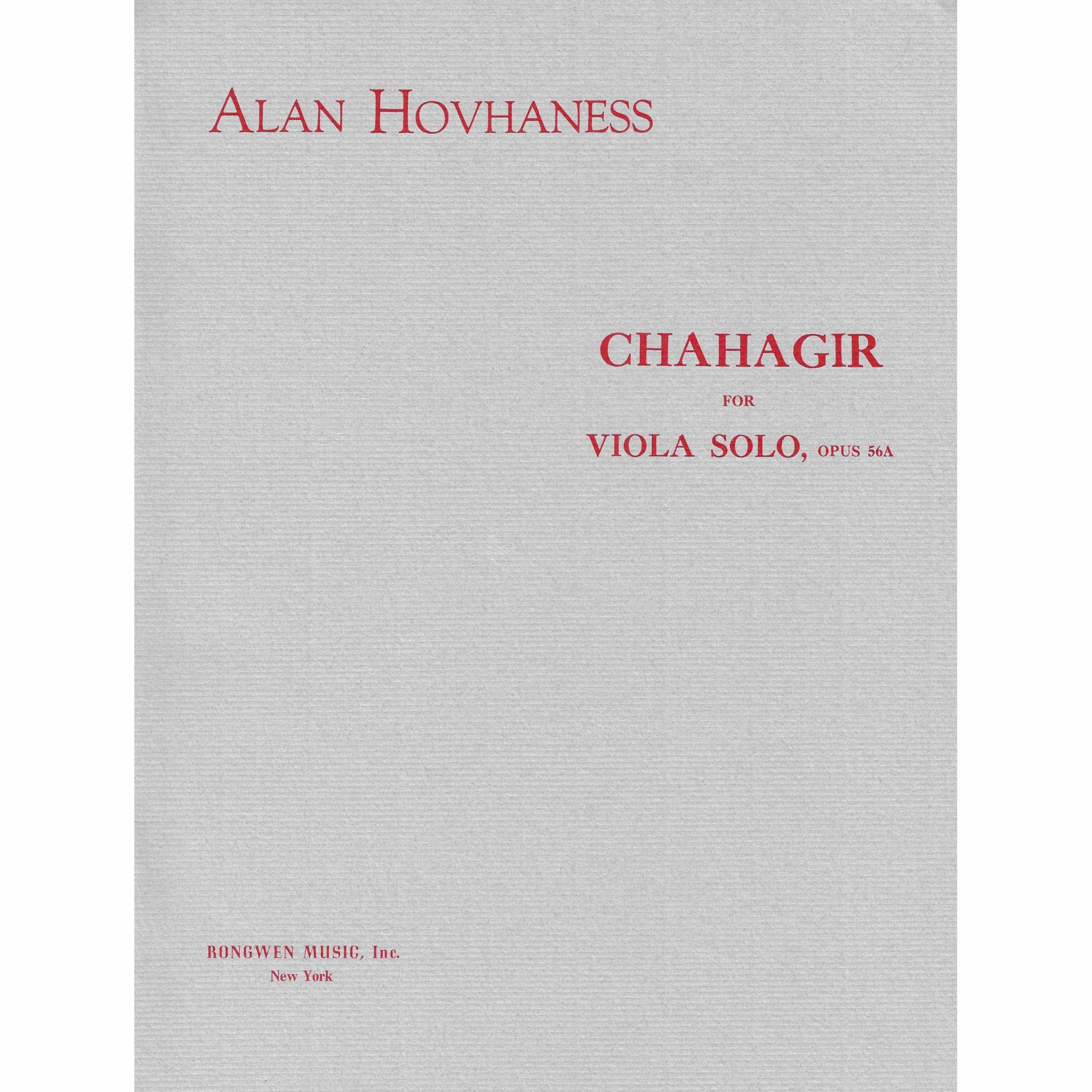 Hovhaness -- Chahagir, Op. 56a for Solo Viola