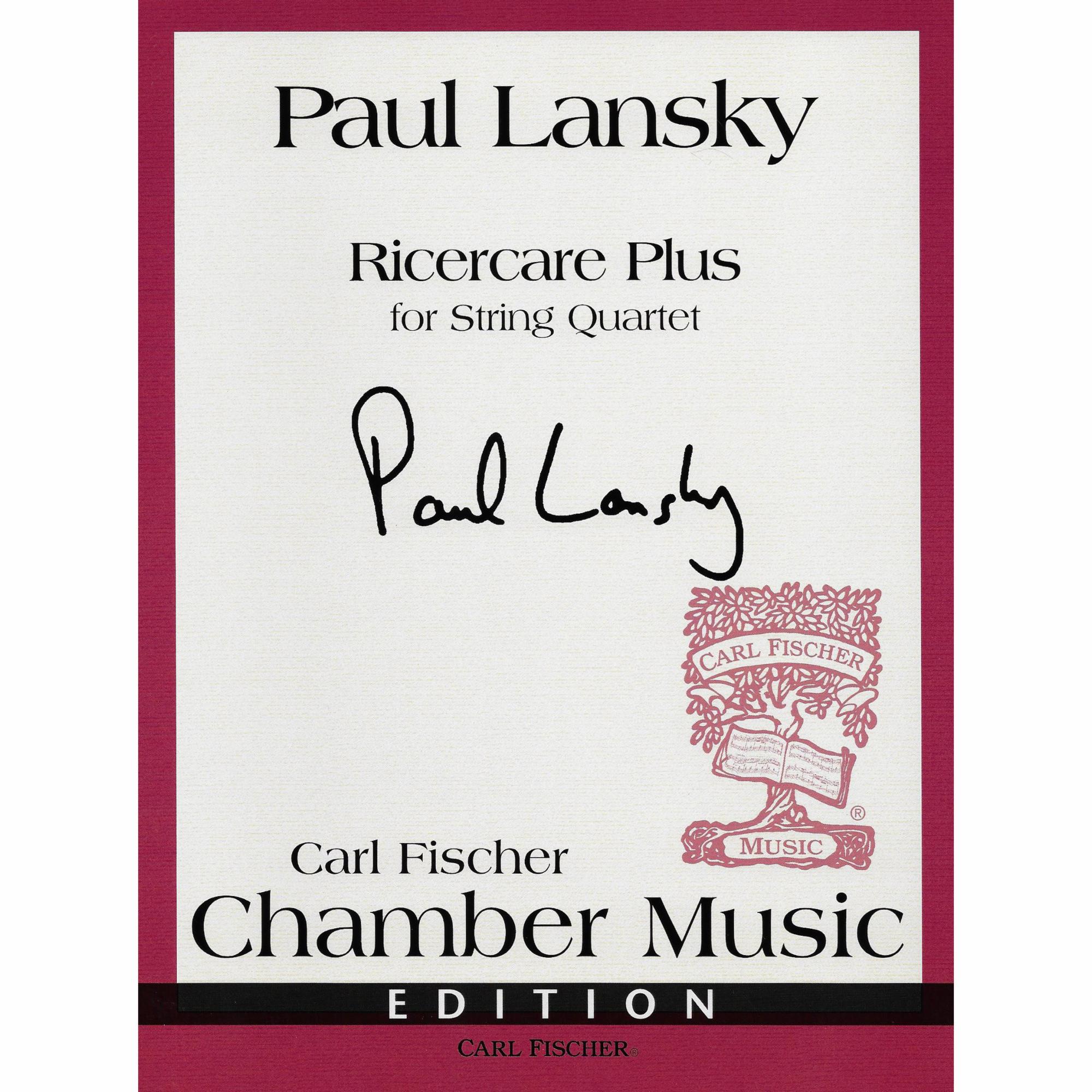 Lansky -- Ricecare Plus for String Quartet