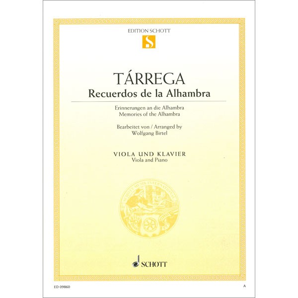 Recuerdos de la Alhambra for Viola and Piano