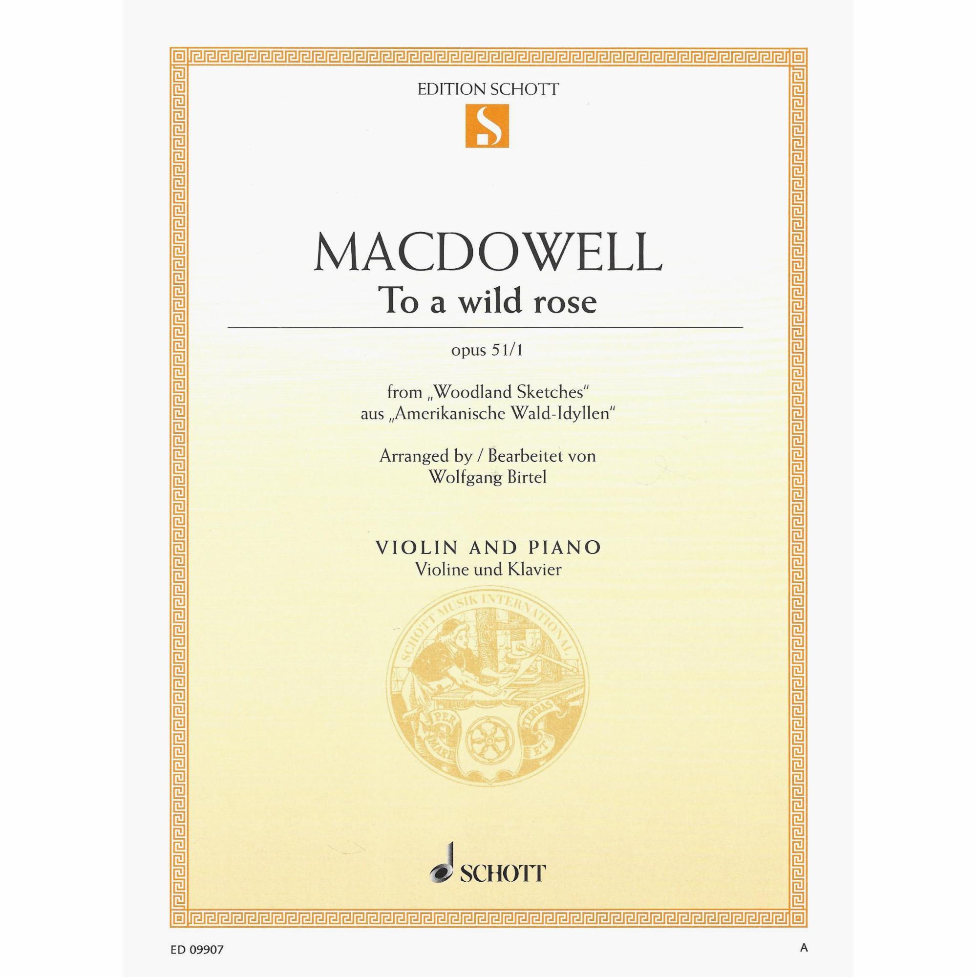 MacDowell -- To a Wild Rose, Op. 51, No. 1 for Violin and Piano