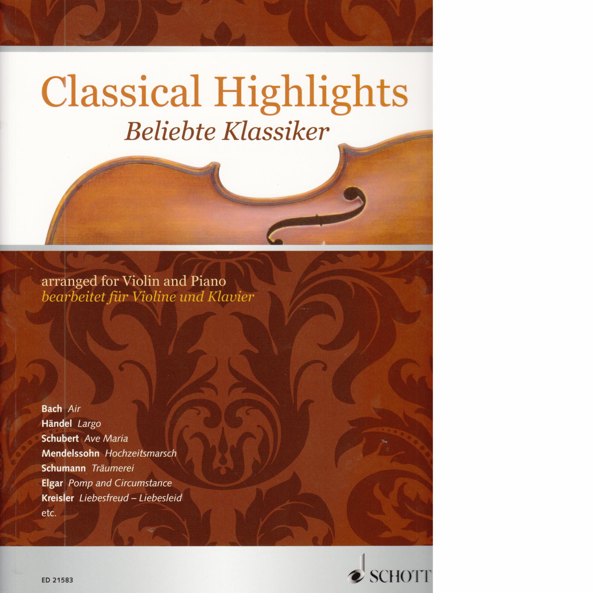 Classical Highlights for Violin and Piano