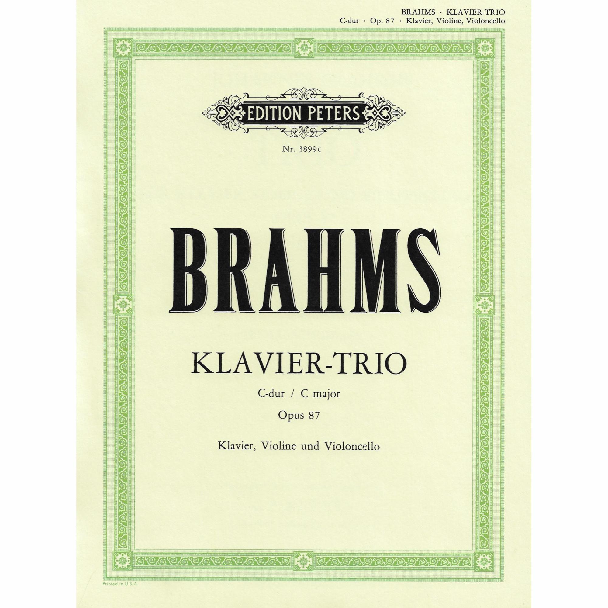 Brahms -- Piano Trio in C Major, Op. 87