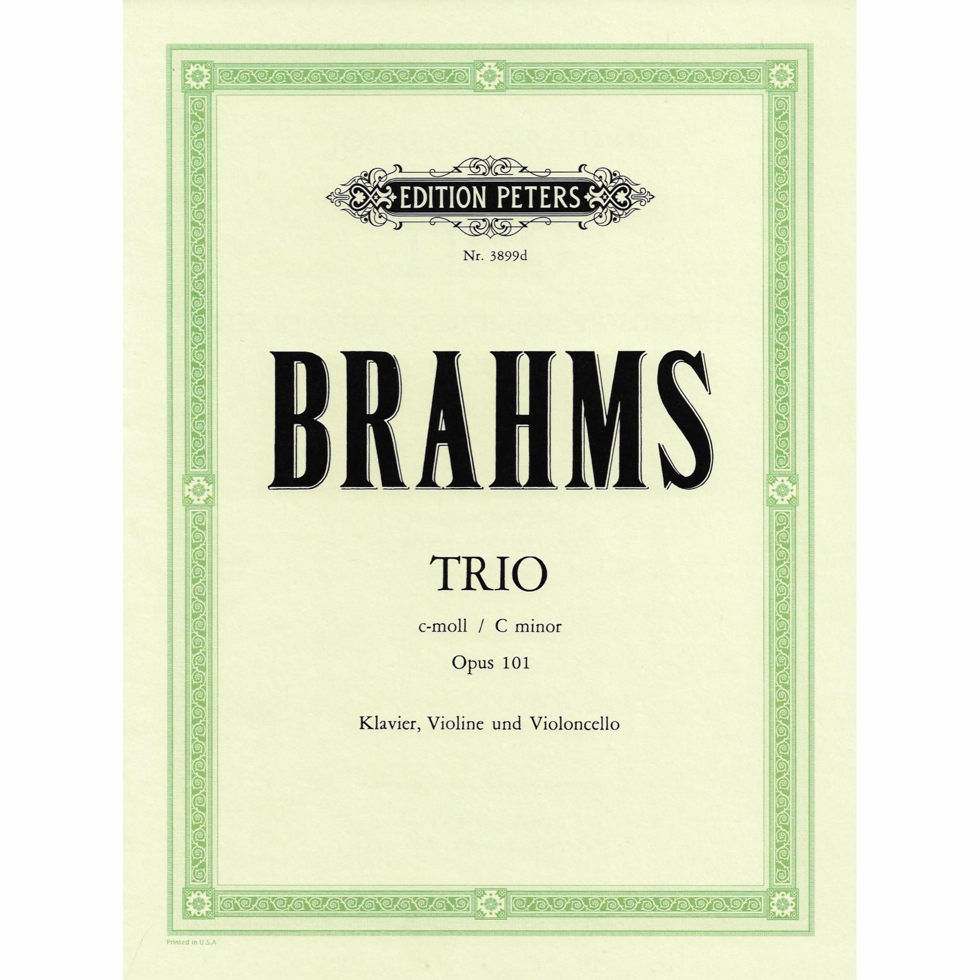 Brahms -- Trio in C Minor, Op. 101 for Violin, Piano, and Cello