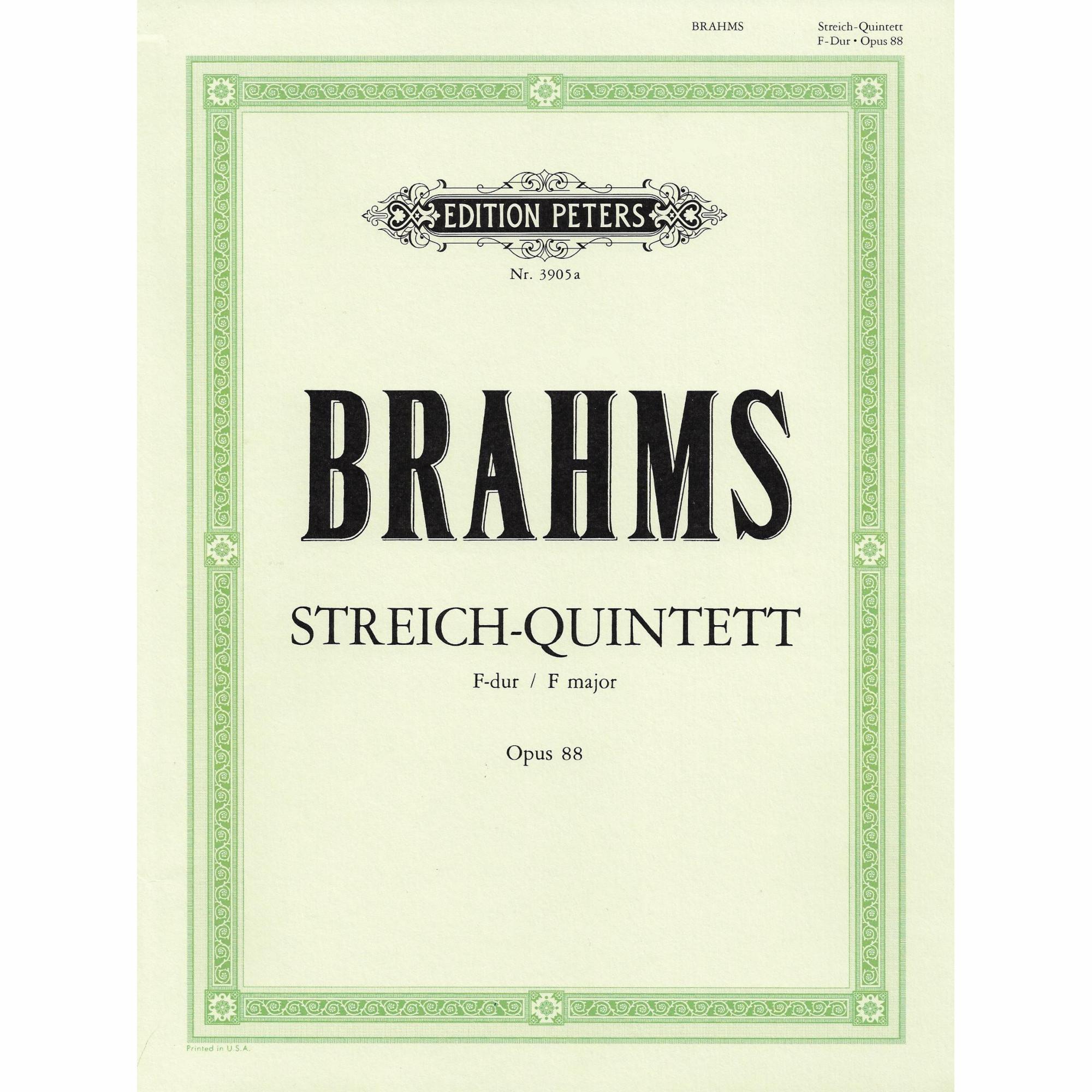 Brahms -- String Quintet No. 1 in F Major, Op. 88