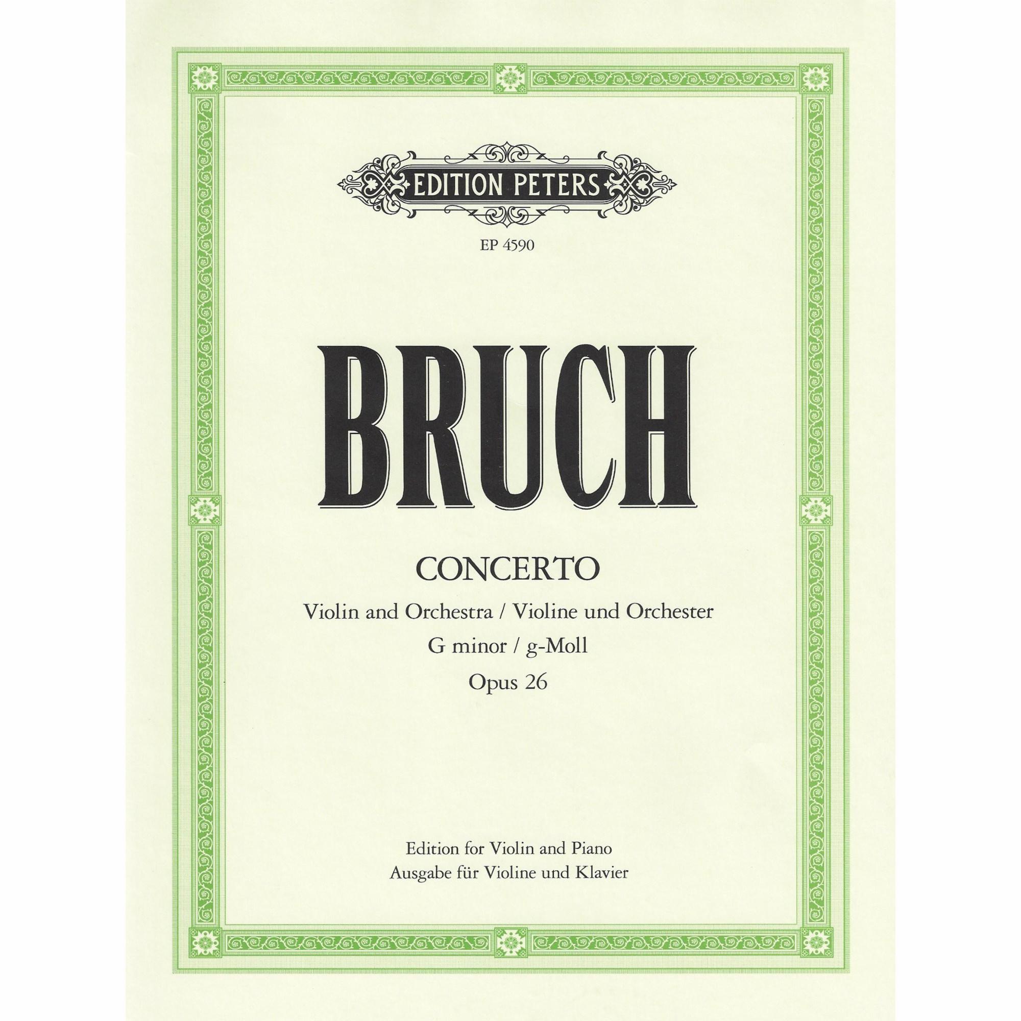 Bruch -- Concerto in G Minor, Op. 26 for Violin and Piano