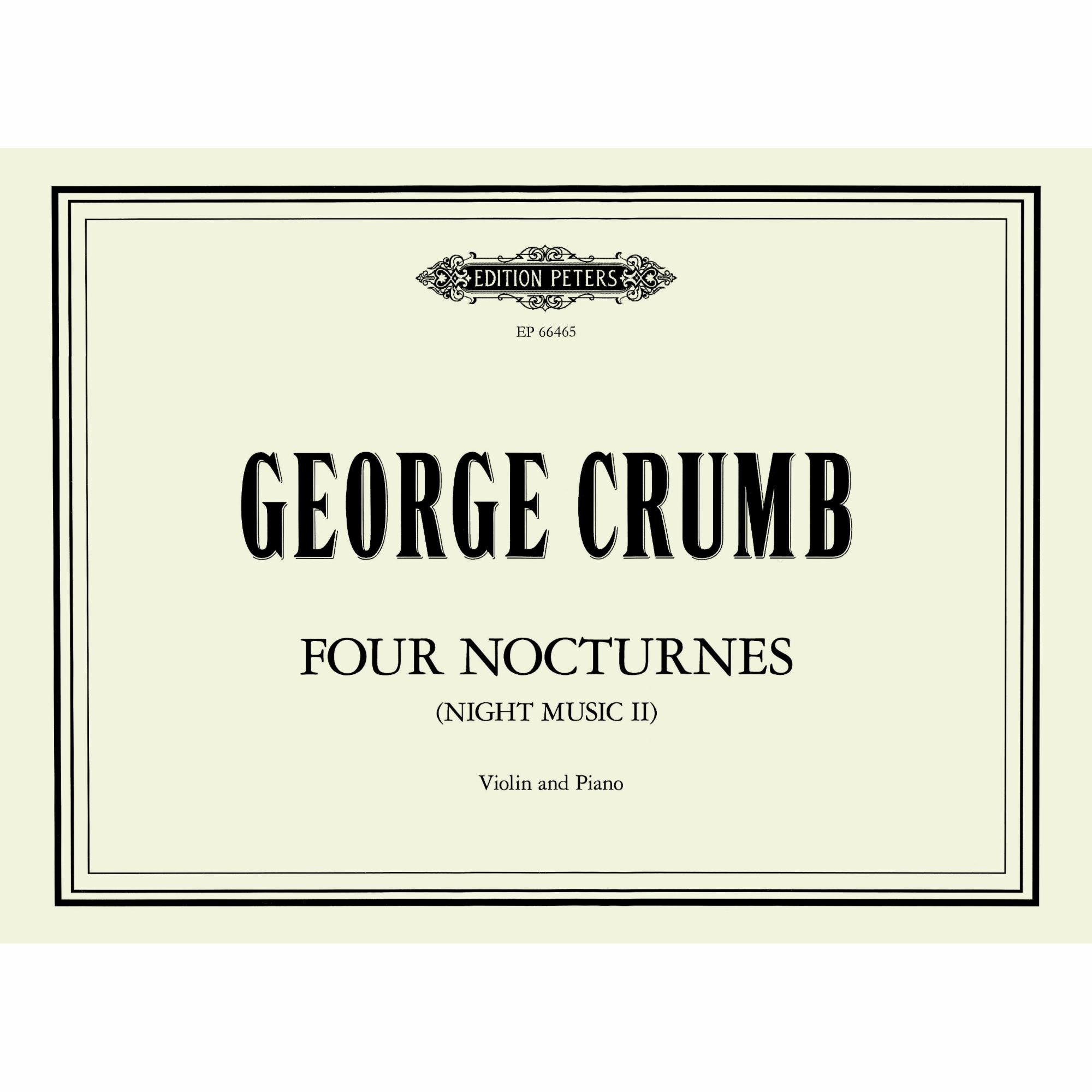 Crumb -- Four Nocturnes: Night Music II for Violin and Piano