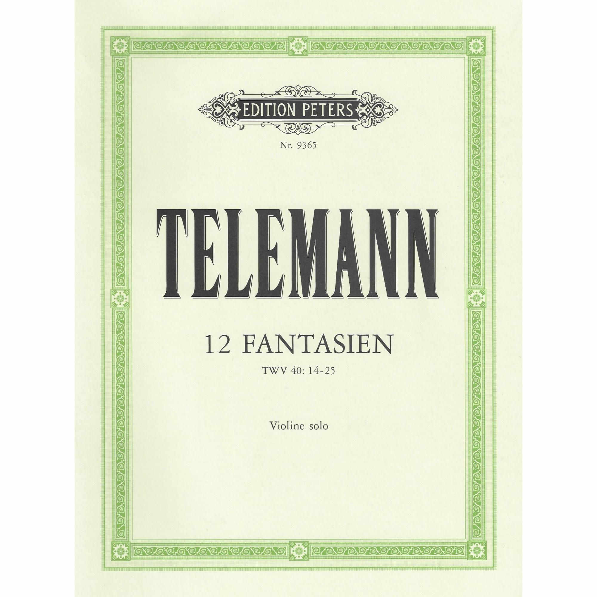 Telemann -- 12 Fantasias, TWV 40: 14-25 for Solo Violin