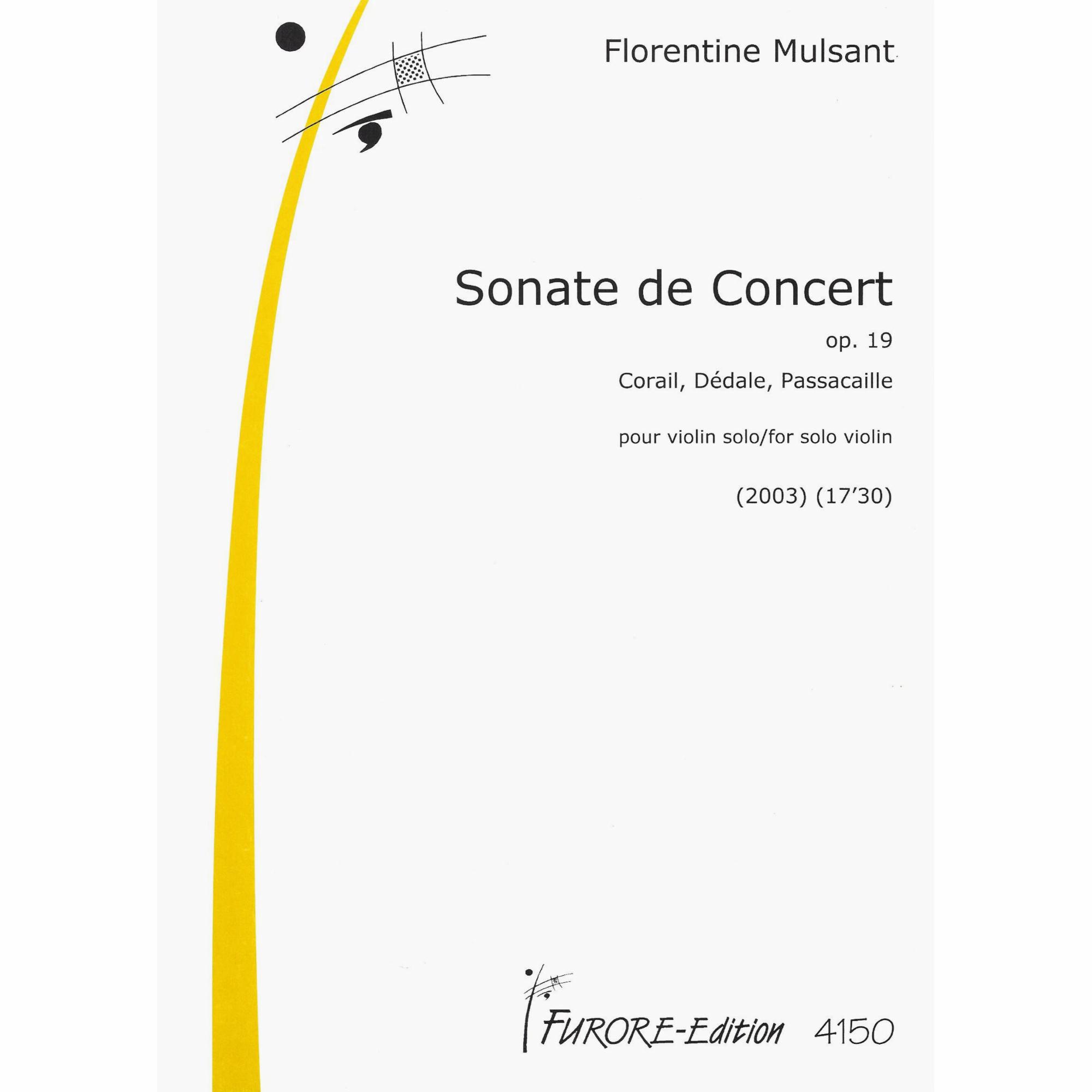 Mulsant -- Sonate de Concert, Op. 19 for Solo Violin